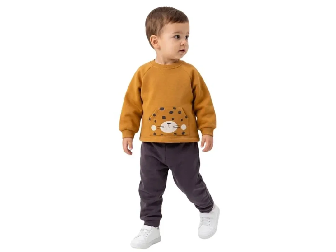 Leopard Print Fleece Baby Boys Tracksuit Set - Vovido - by Peralane