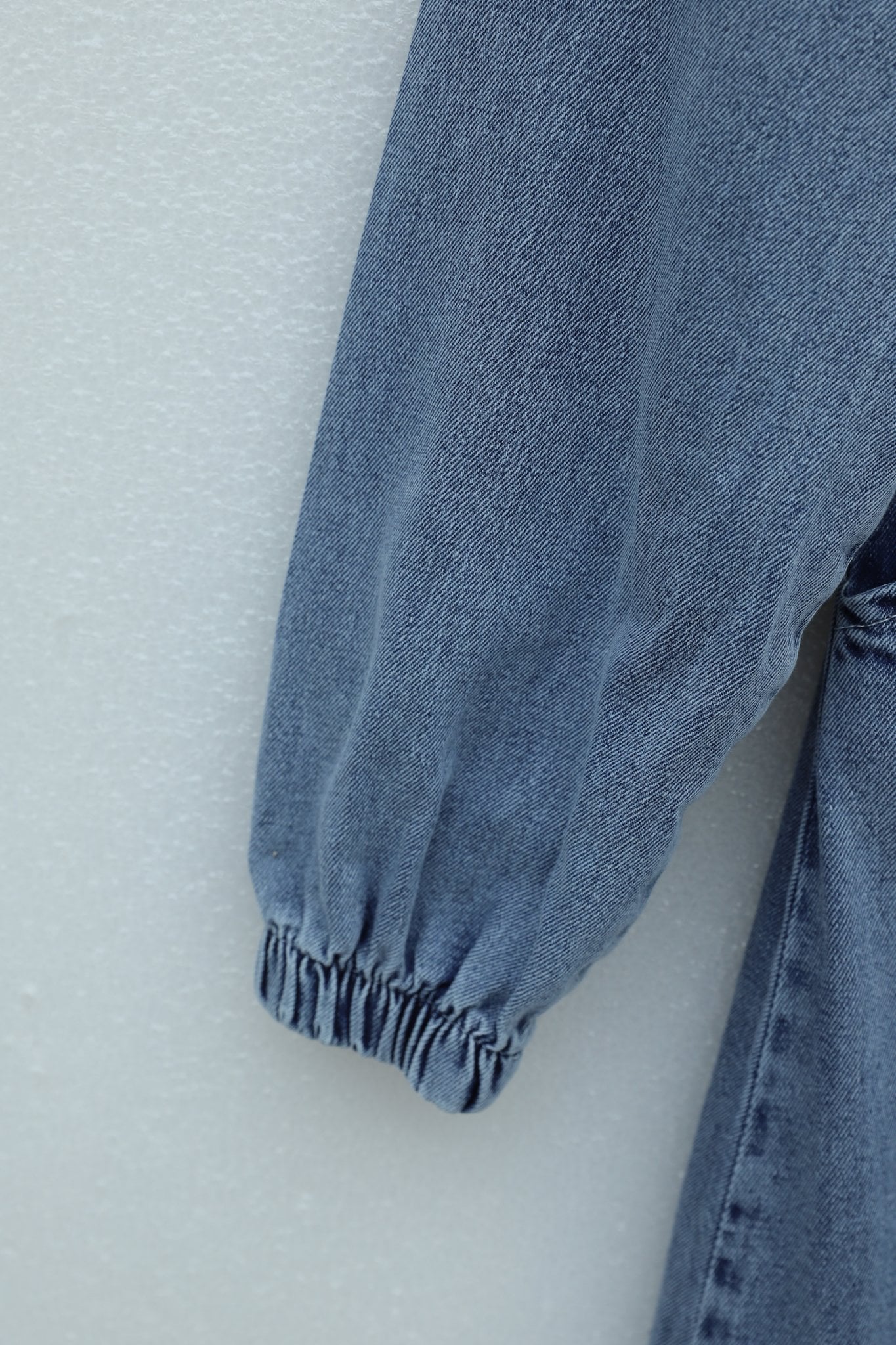 Half Button Elastic Waist Pocket Embroidered Denim Dress - Ice Blue - Podyumplus - by Peralane - photo 9