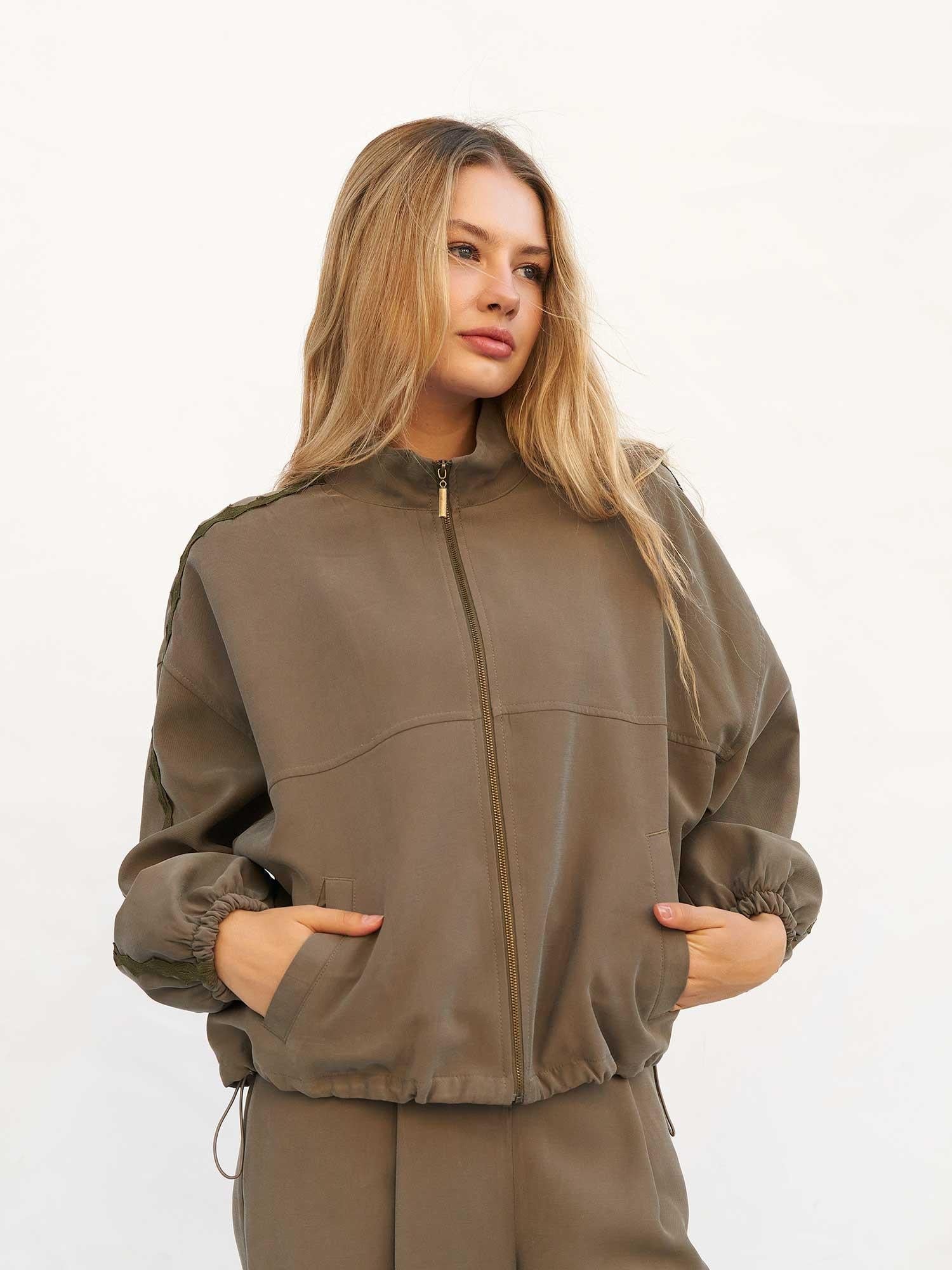 Lace Trim Bomber Jacket for Women - Lefon - by Peralane - photo 6