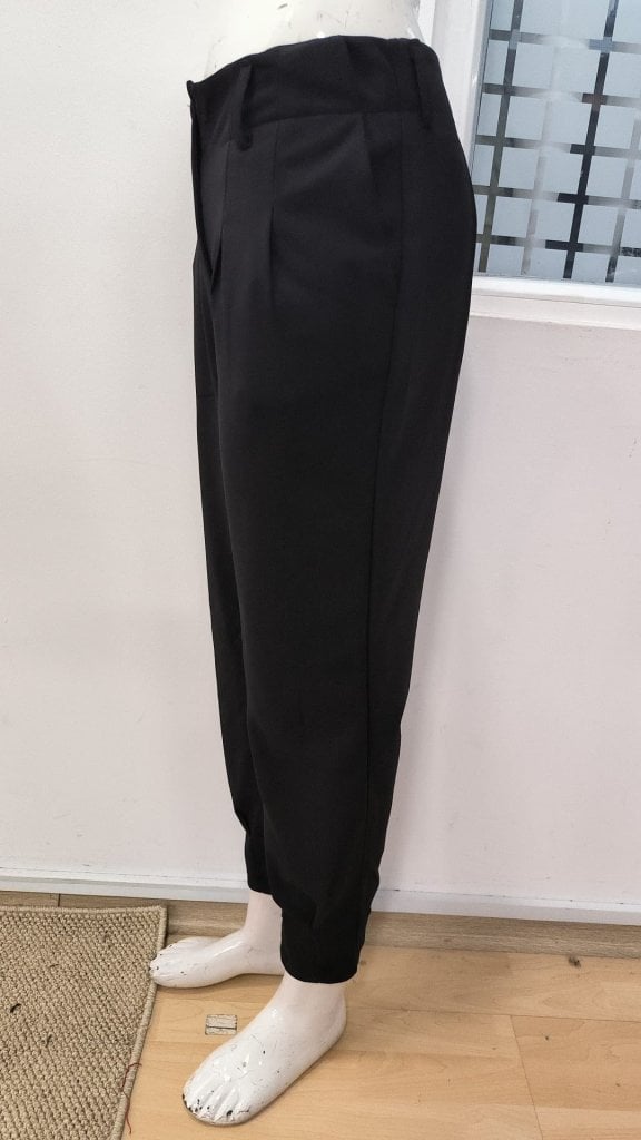 Women's High-Waist Pleated Hem Crepe Trousers with Pockets - Janes - by Peralane - photo 5