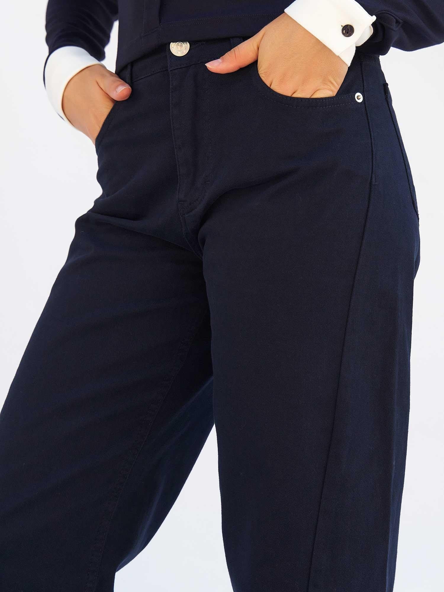 Navy Gabardine Straight-Leg Trousers with Matching Shirt Set - Lefon - by Peralane - photo 10