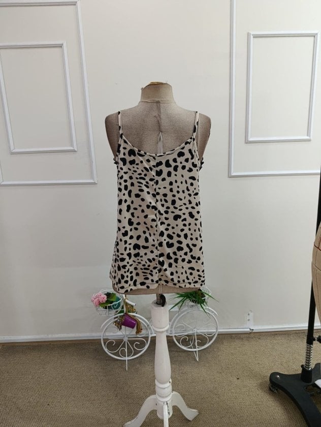 Women's V-Neck Lace Trim Leopard Print Spaghetti Strap Camisole - Janes - by Peralane - photo 7