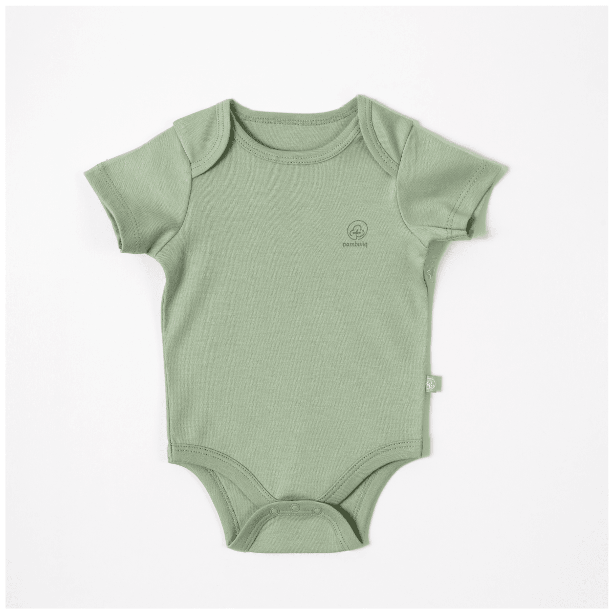 Sage Green Baby Bodysuit Pack of 4 - Short Sleeve, 0-9M - Pambuliq - by Peralane