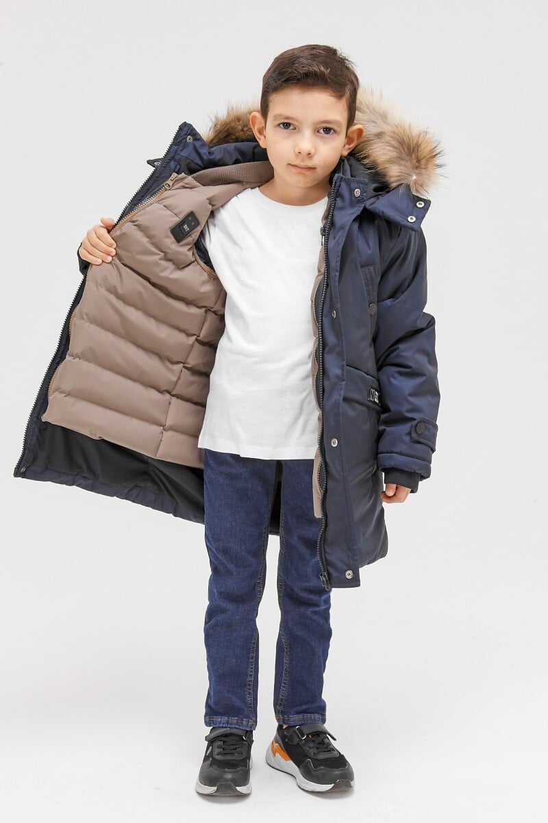 Boys' Navy Blue Winter Coat with Vest Set - Ages 6-14 - Pack of 5 - Benitto Kids - by Peralane