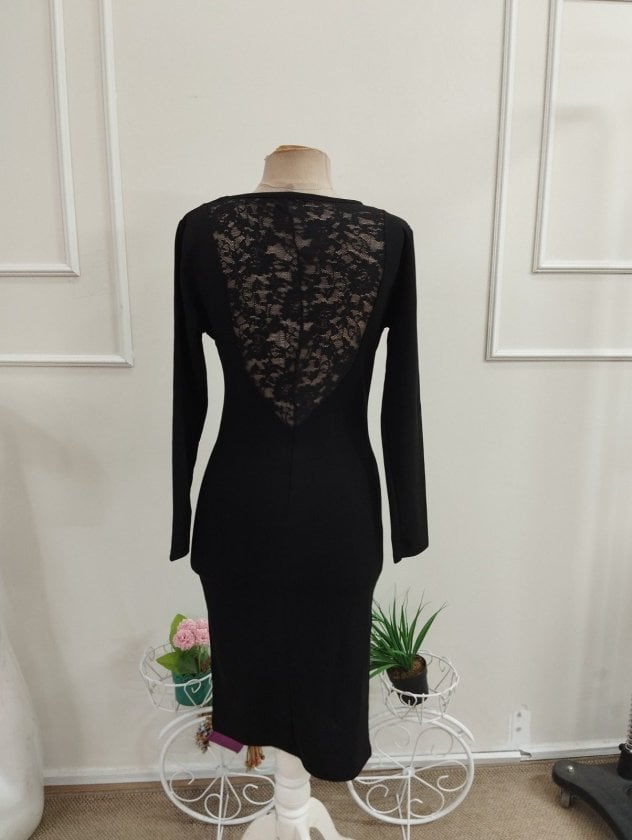Women's Long Sleeve Midi Dress with Lace Back Detail - Janes - by Peralane - photo 5