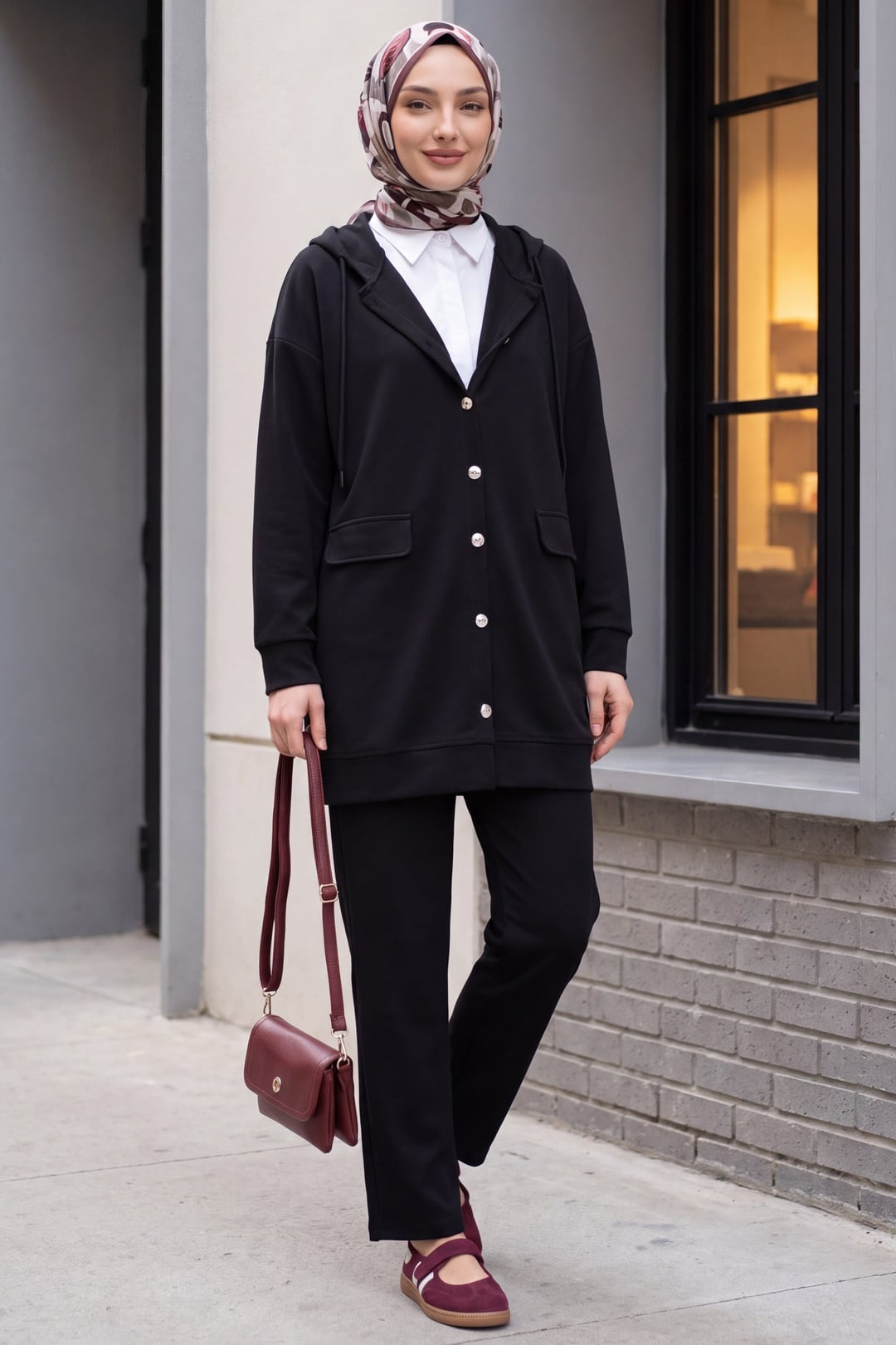 Hooded Jacket and Pants Set - Black - Podyumplus - by Peralane - photo 3