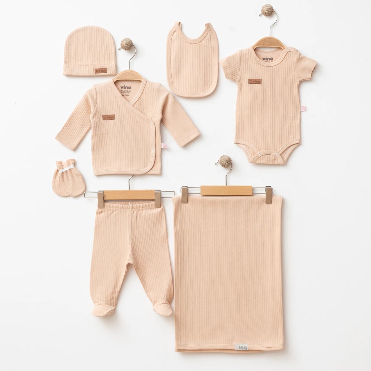 Newborn 7-Piece Welcome Baby Set in Salmon - Gumus Baby - by Peralane