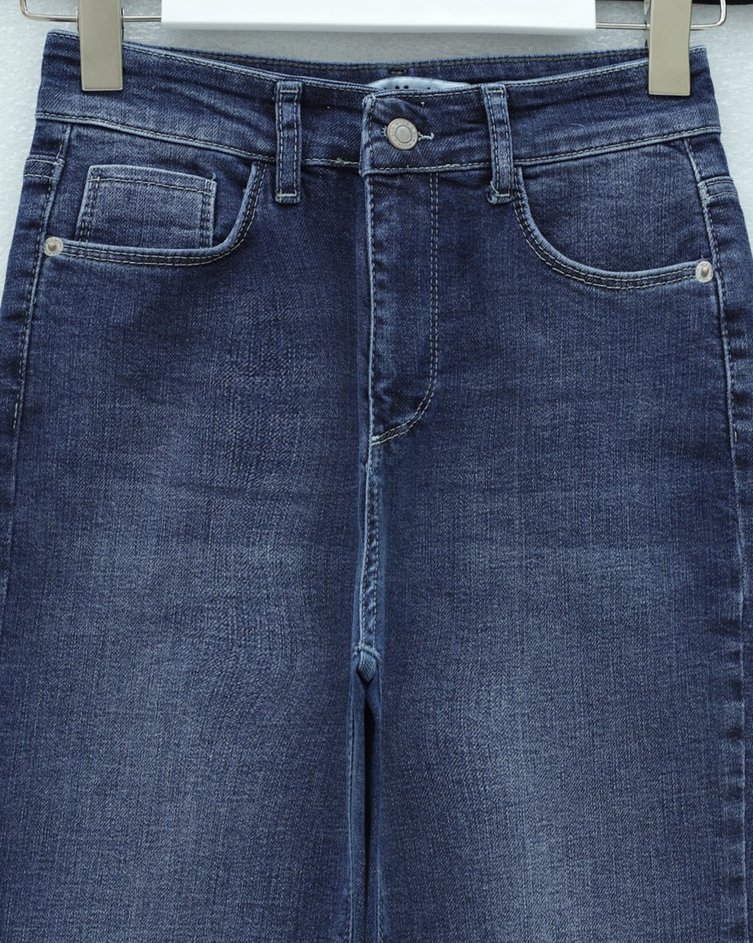 High-Waist Flared Stretch Denim Jeans with Pockets - Podyumplus - by Peralane - photo 5