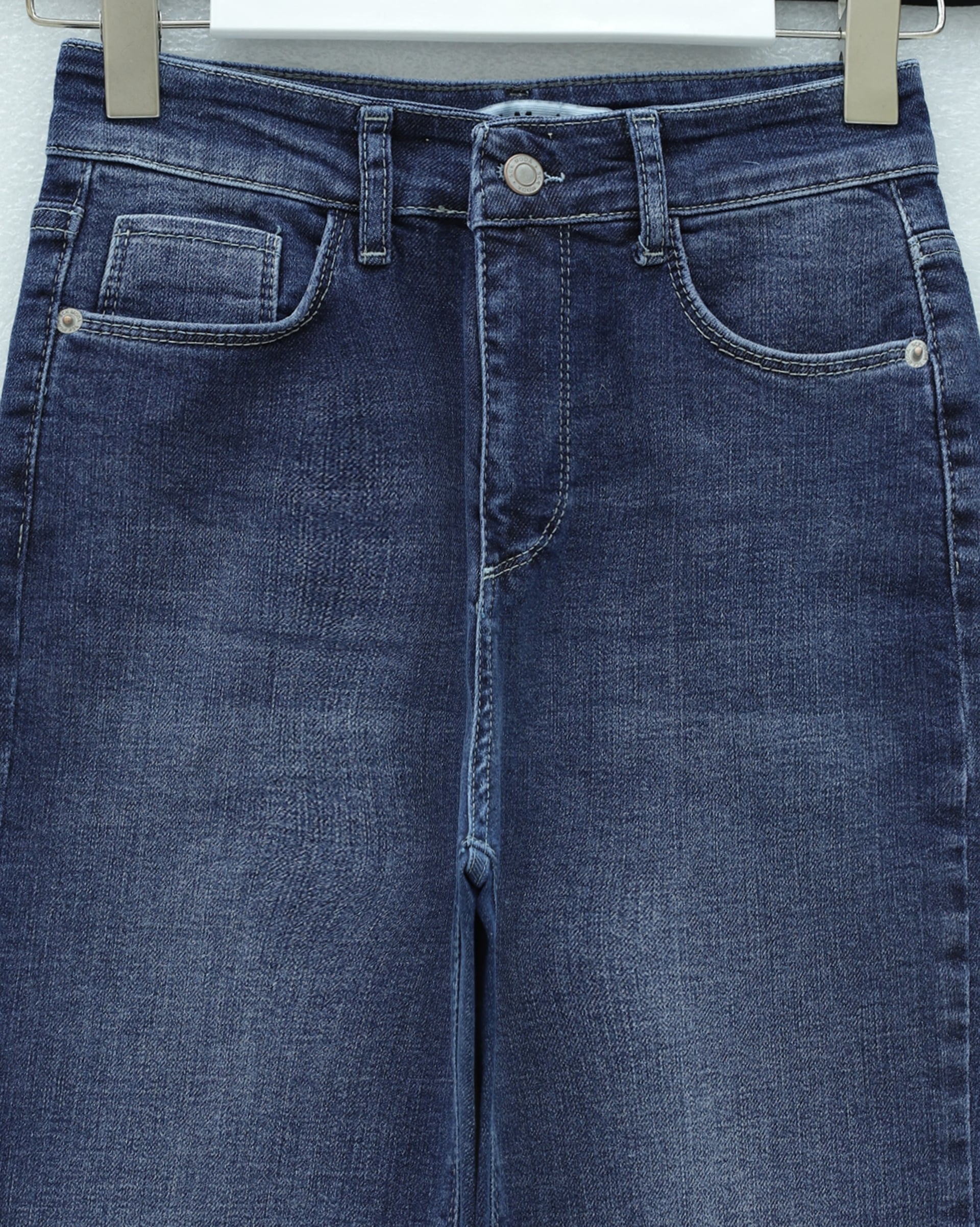 High-Waist Flared Stretch Denim Jeans with Pockets - Podyumplus - by Peralane - photo 5