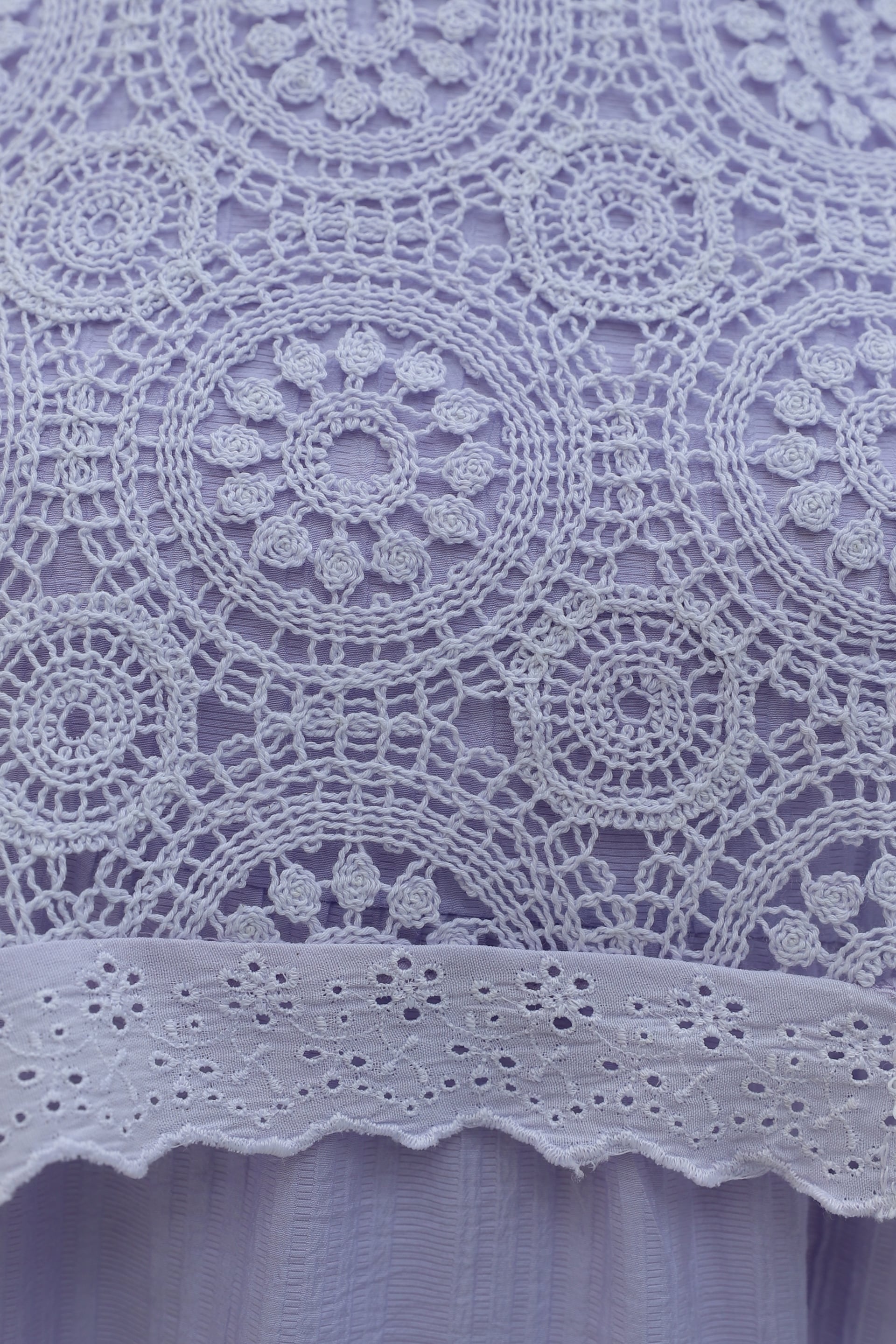 Removable Lace Vest Long Flowing Dress with Elastic Cuffs - Lilac - Podyumplus - by Peralane - photo 9