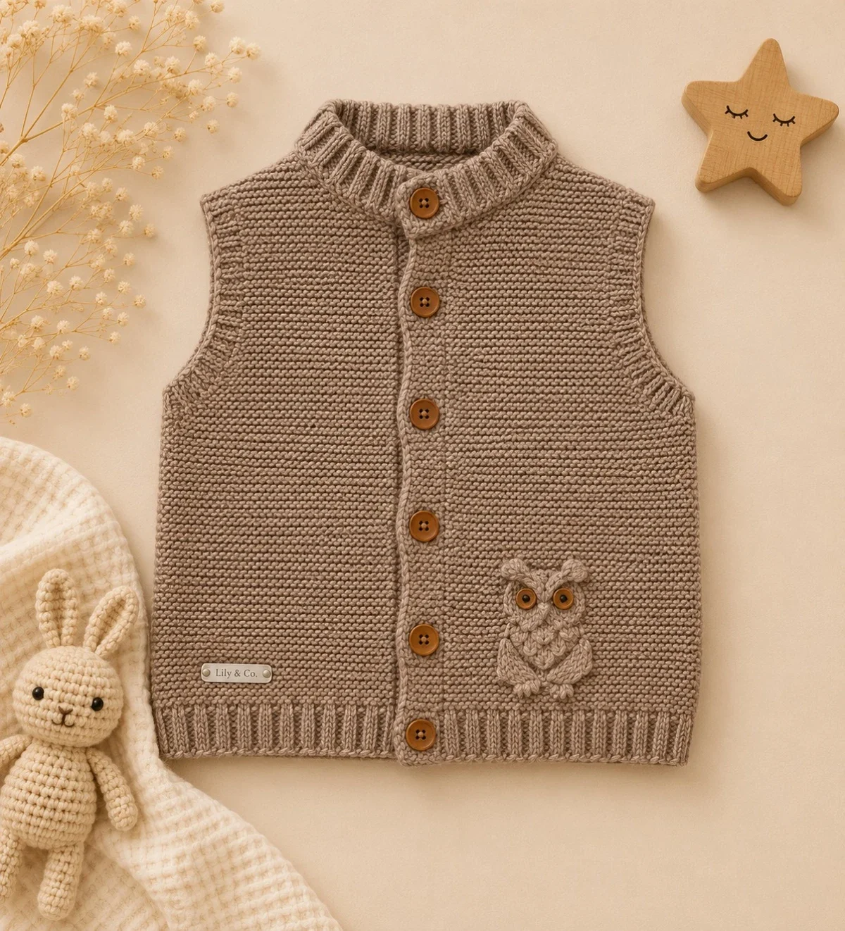 Knitted Baby Vest - 1175 - Has Bereket - by Peralane