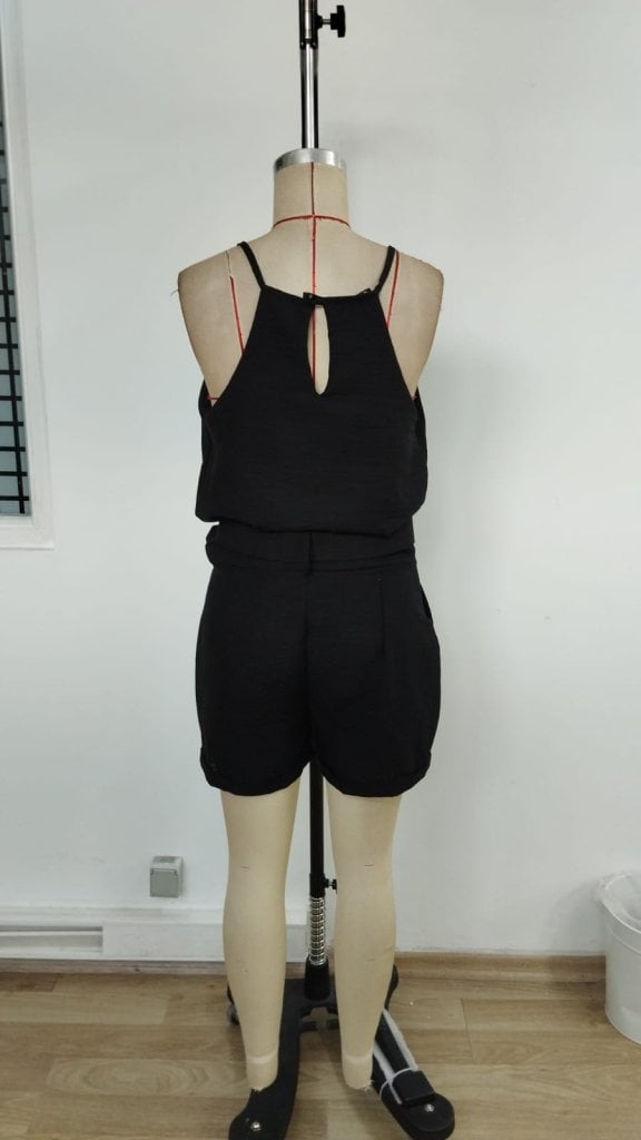 Women's Black Sleeveless Halter Top and Shorts Set - Janes - by Peralane - photo 5
