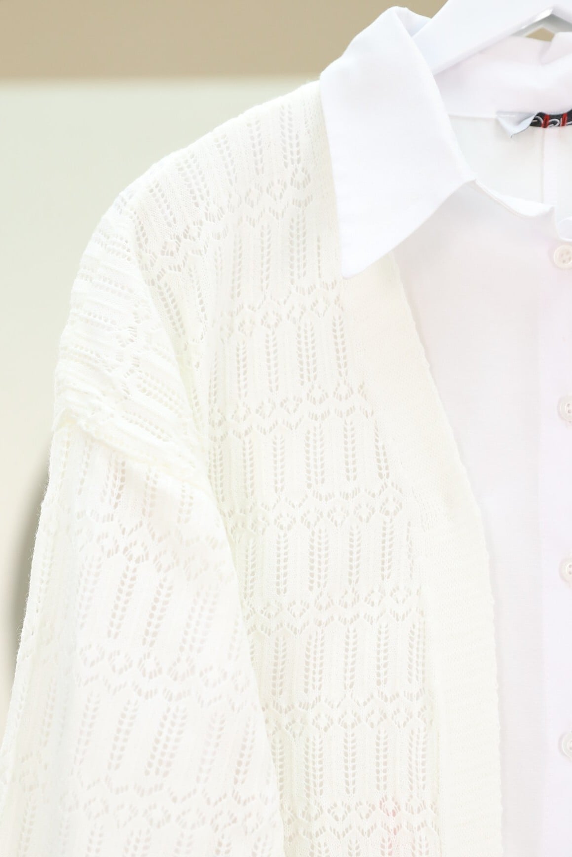Cream Openwork Patterned Spring Cardigan - Podyumplus - by Peralane - photo 3