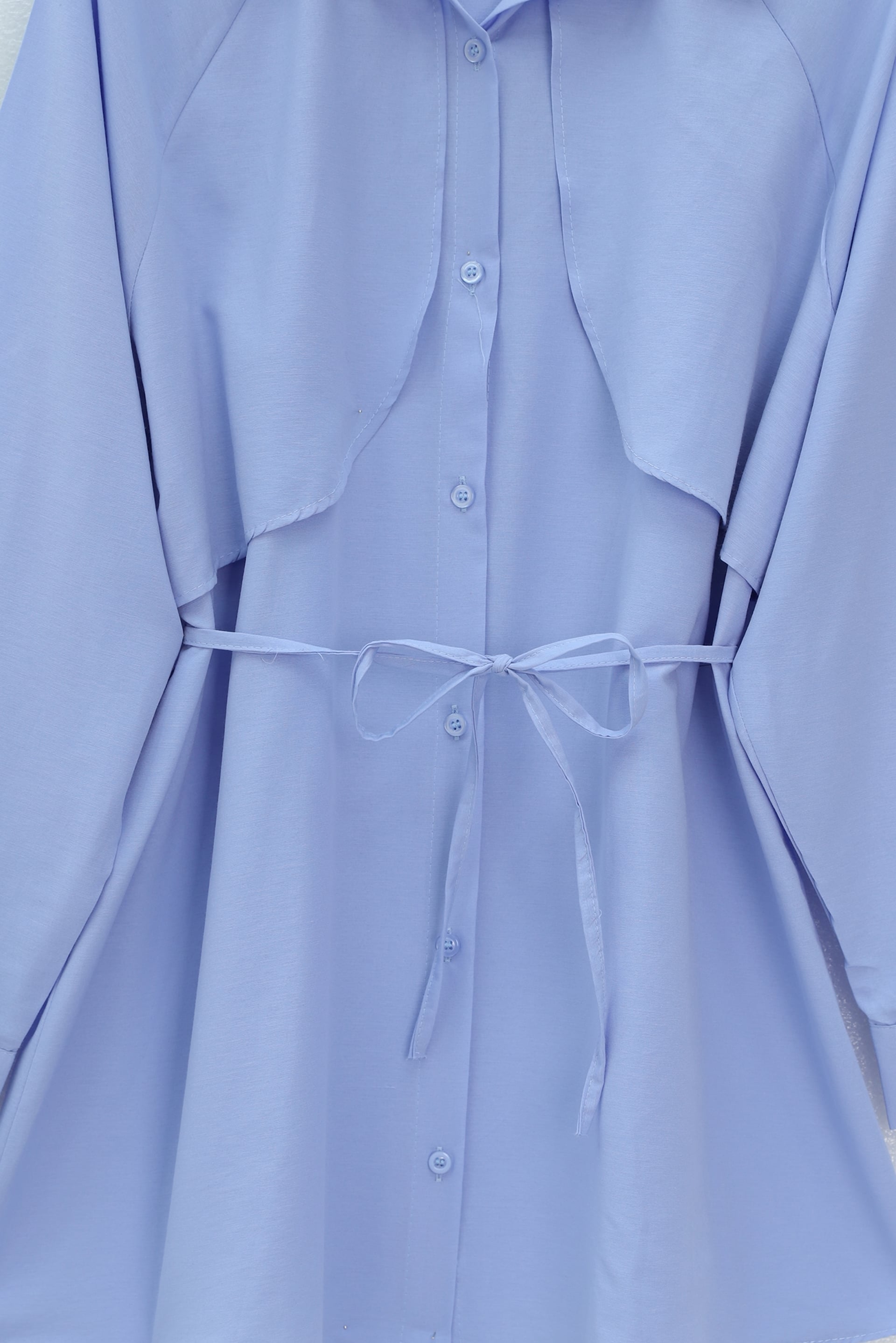 Bolero Detail Laced Poplin Tunic - Baby Blue - Podyumplus - by Peralane - photo 5