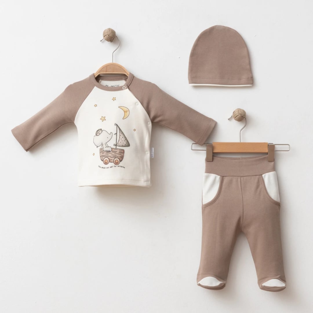 Sailing Elephant 3-Piece Baby Set - 2 Pack - Gumus Baby - by Peralane