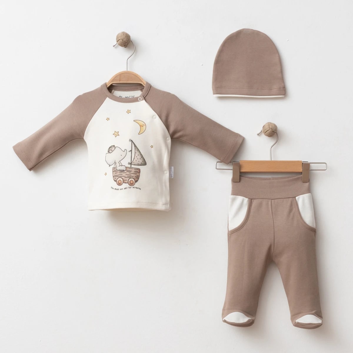 Sailing Elephant 3-Piece Baby Set - 2 Pack - Gumus Baby - by Peralane