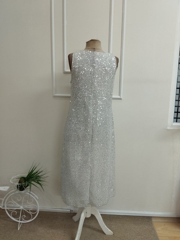 Women's Sleeveless V-Neck Sequin Midi Dress - Janes - by Peralane - photo 6