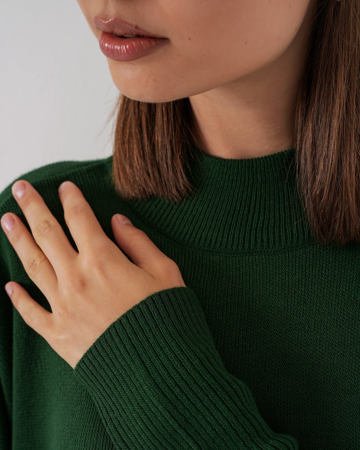 Side Slit Oversize Poncho Knit Sweater - Emerald Green - Bigdart - by Peralane - photo 8