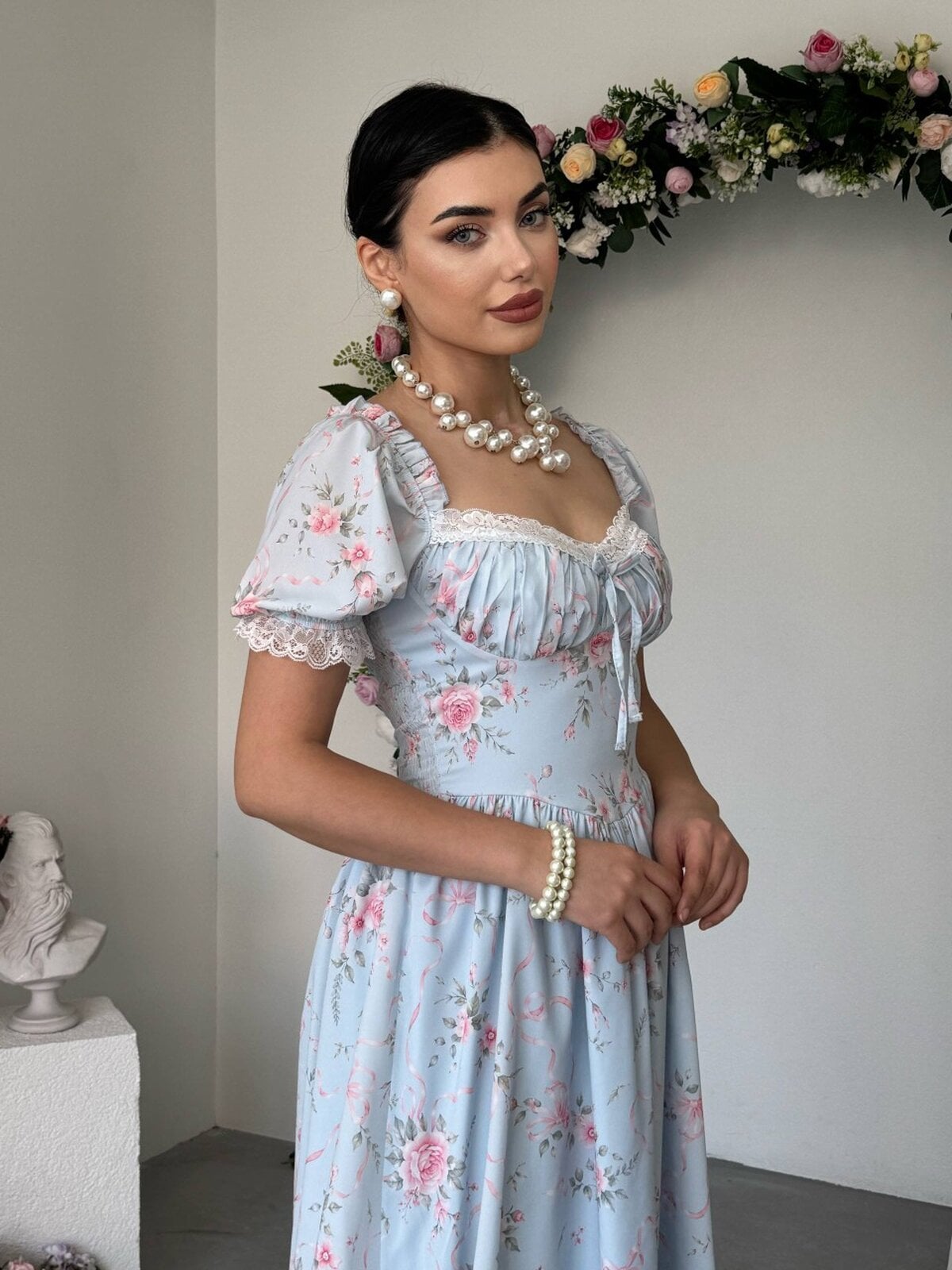 Munc Lace Detail Dress ETK-00992 - Blue - Etika - by Peralane - photo 5
