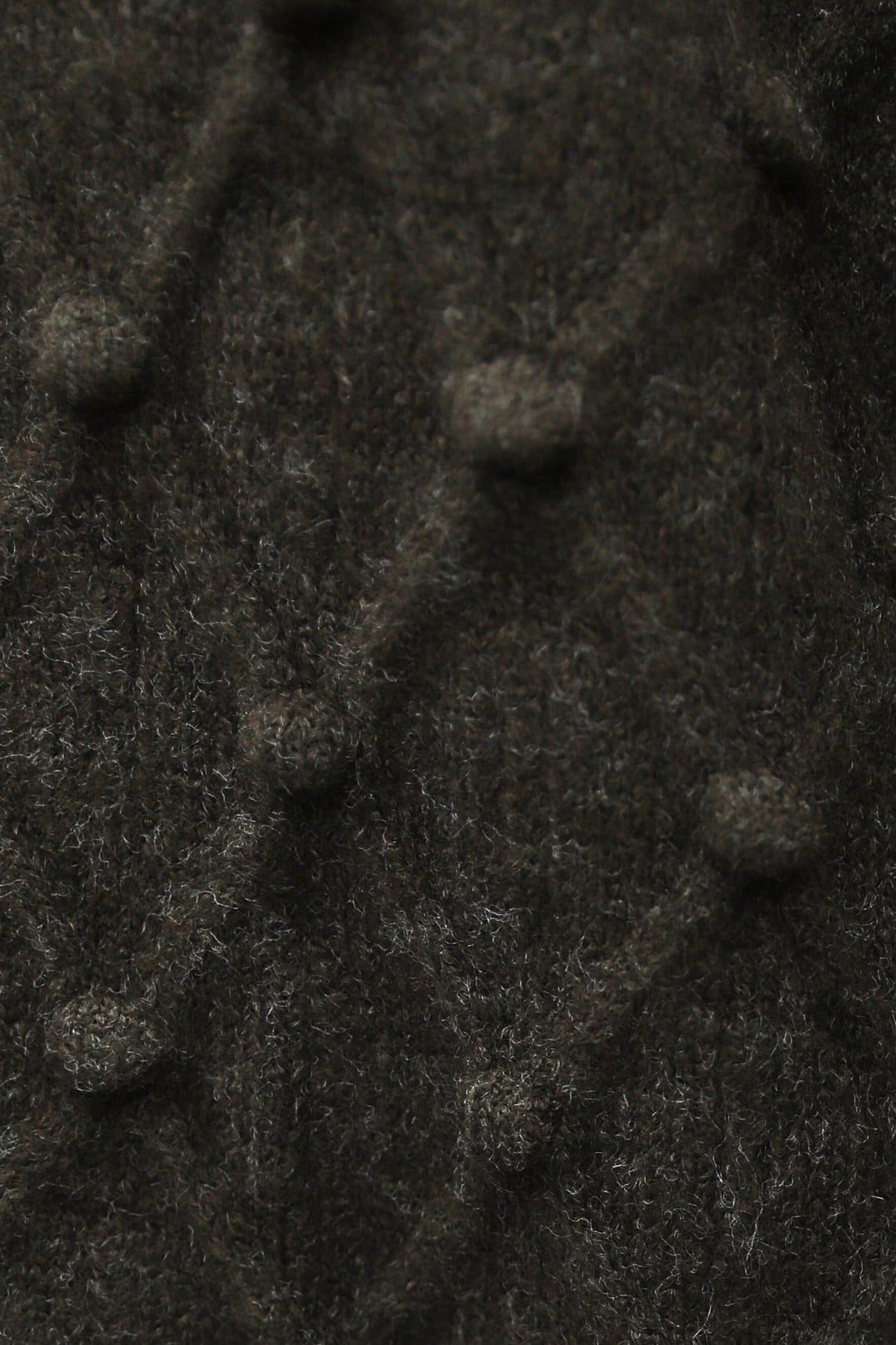 Embossed Bobble Detail Buttoned Knit Cardigan - Brown - Podyumplus - by Peralane - photo 8