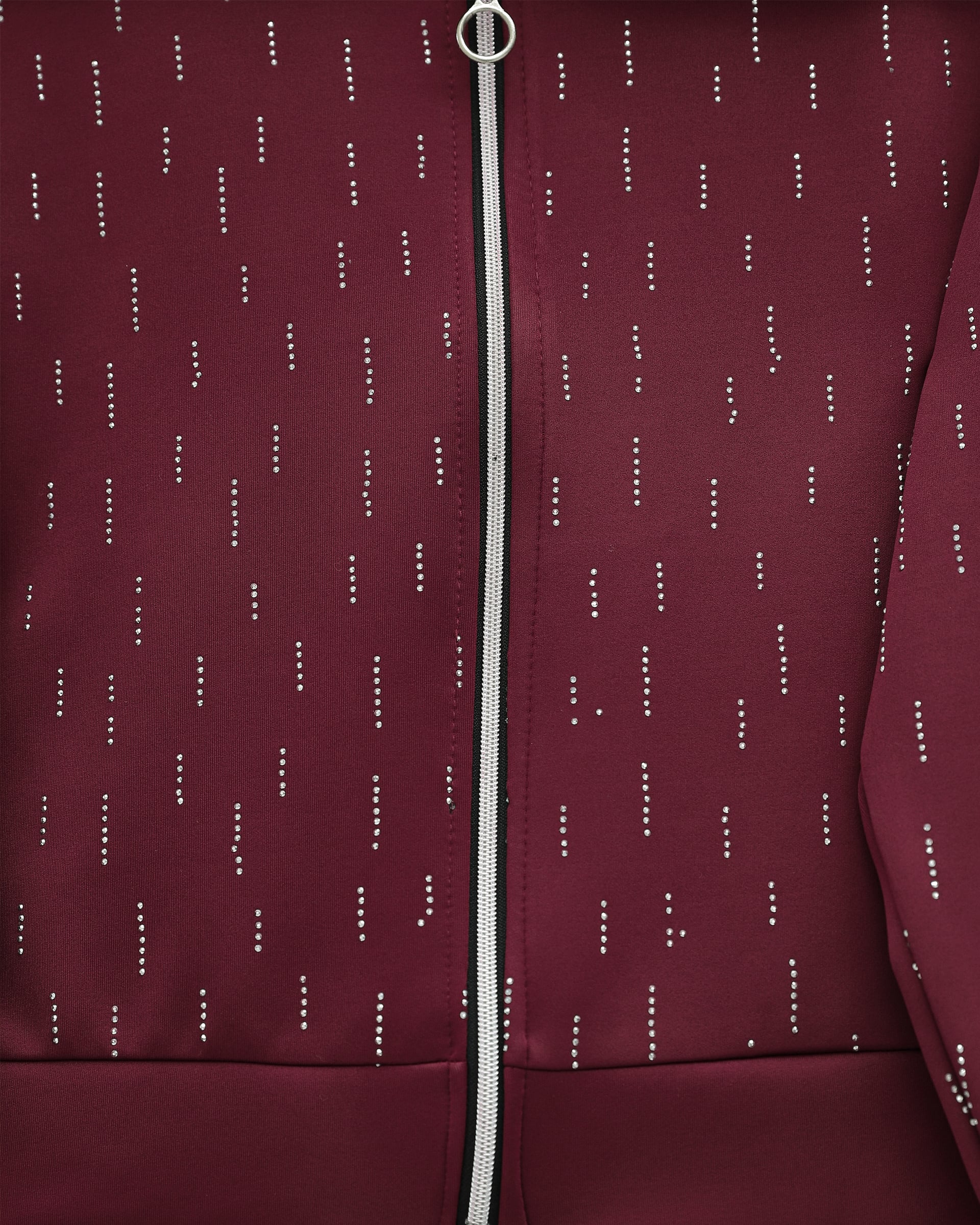 Burgundy Zip-Up Jacket and Skirt Set with Stone Details - Podyumplus - by Peralane - photo 4
