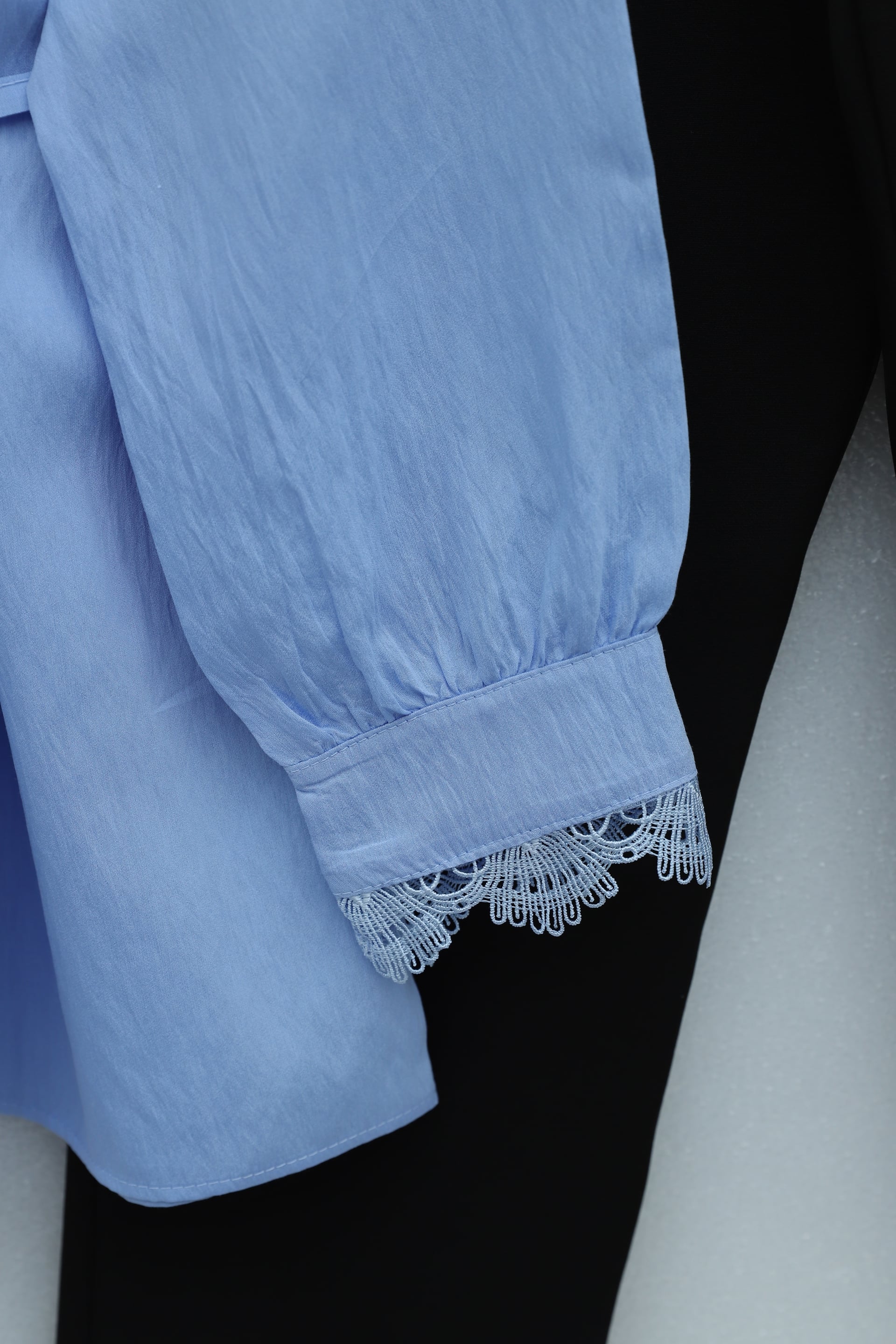Baby Collar Scalloped Tie Waist Modal Tunic - Blue - Podyumplus - by Peralane - photo 6
