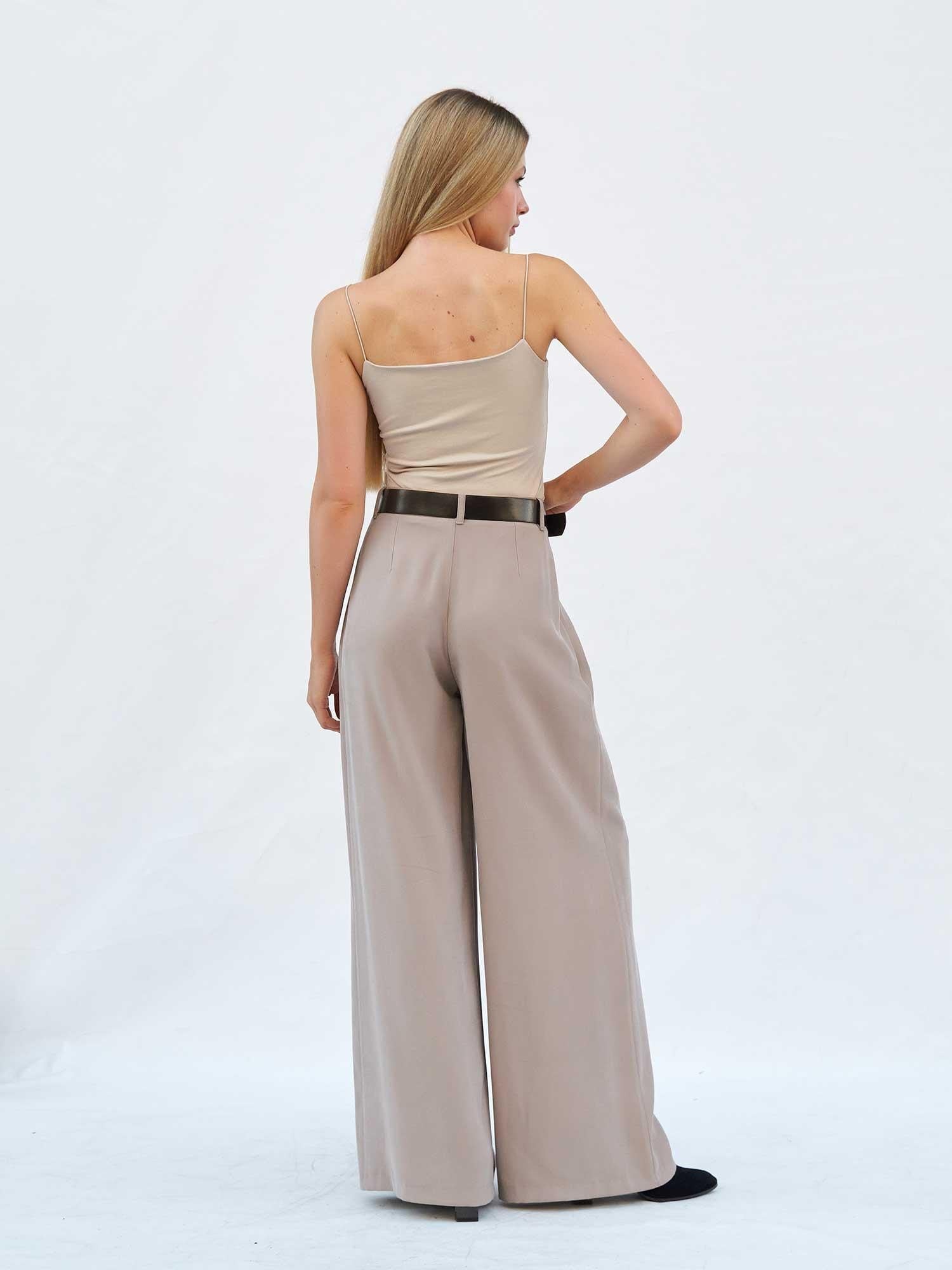 High-Waist Pleated Palazzo Trousers - Lefon - by Peralane - photo 3