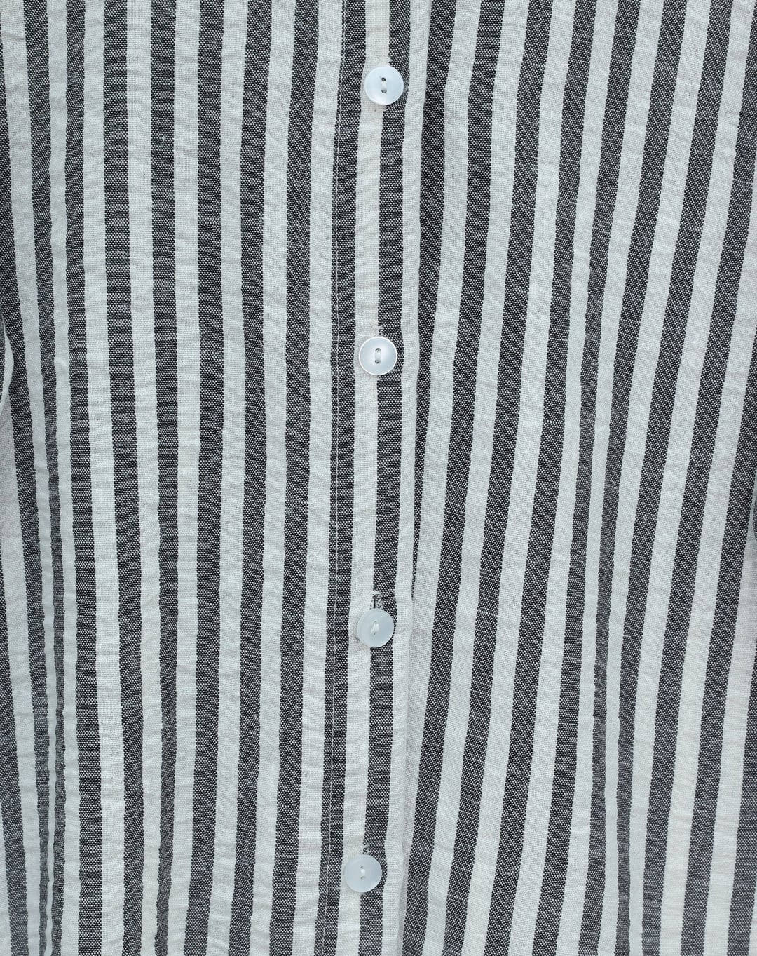 Striped Button-Front Long-Sleeve Shirt - Black - Podyumplus - by Peralane - photo 9