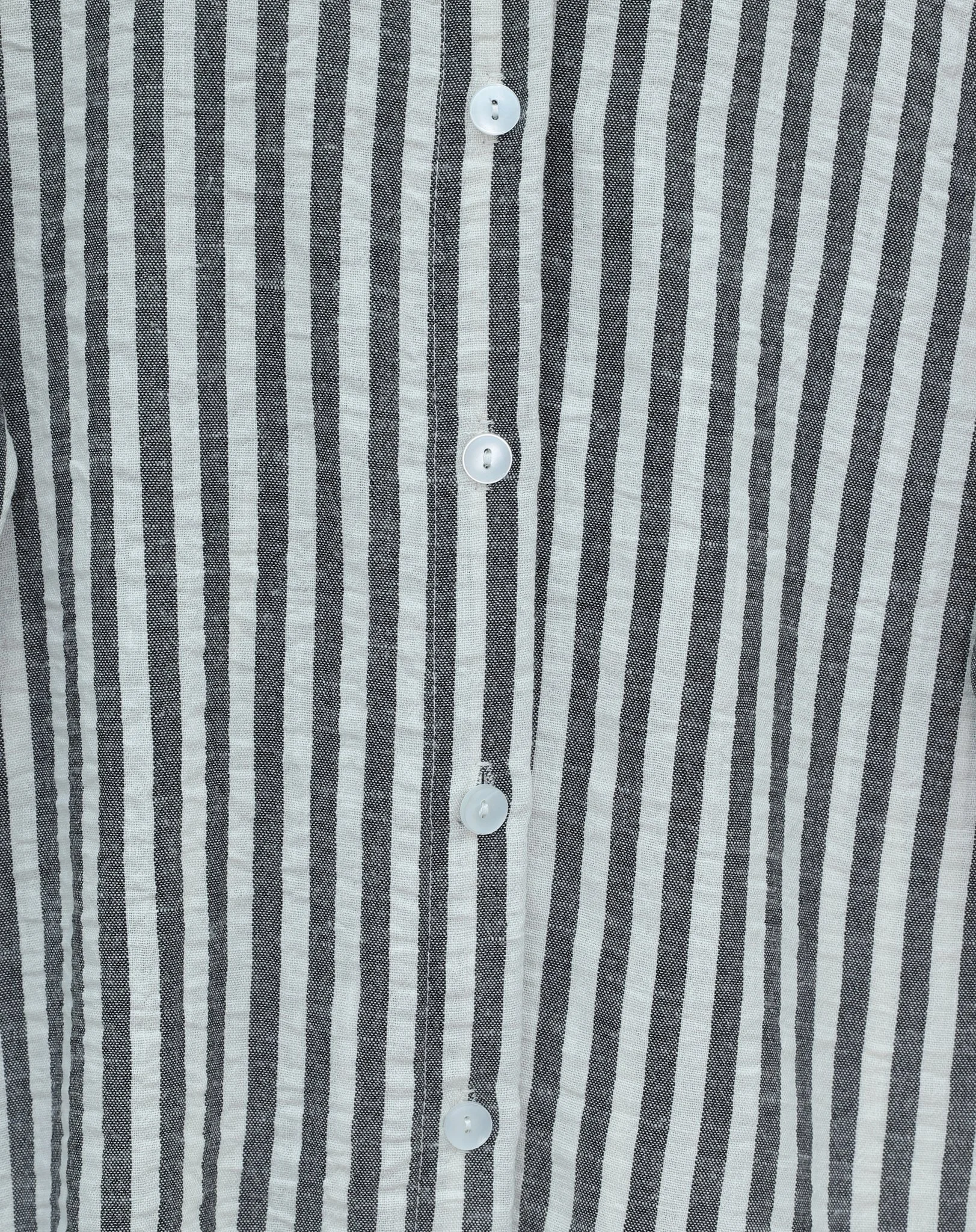 Striped Button-Front Long-Sleeve Shirt - Black - Podyumplus - by Peralane - photo 9