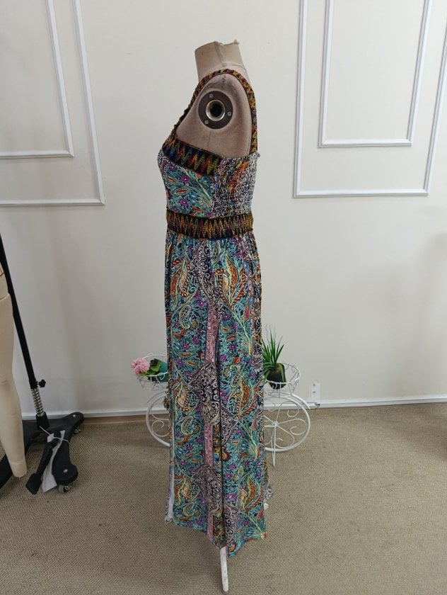 Women's Sleeveless Halter Maxi Dress with Paisley Print - Janes - by Peralane - photo 5