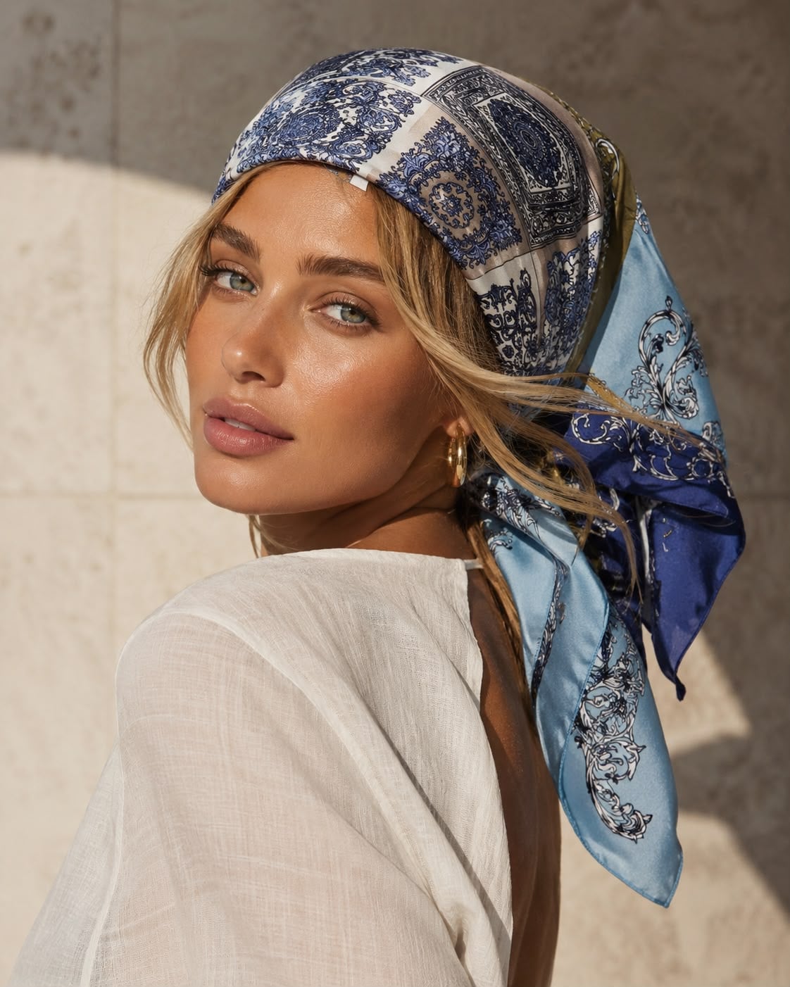 Ethnic Pattern Navy Bandana Scarf 70x70 cm - Nesvay - by Peralane - photo 3