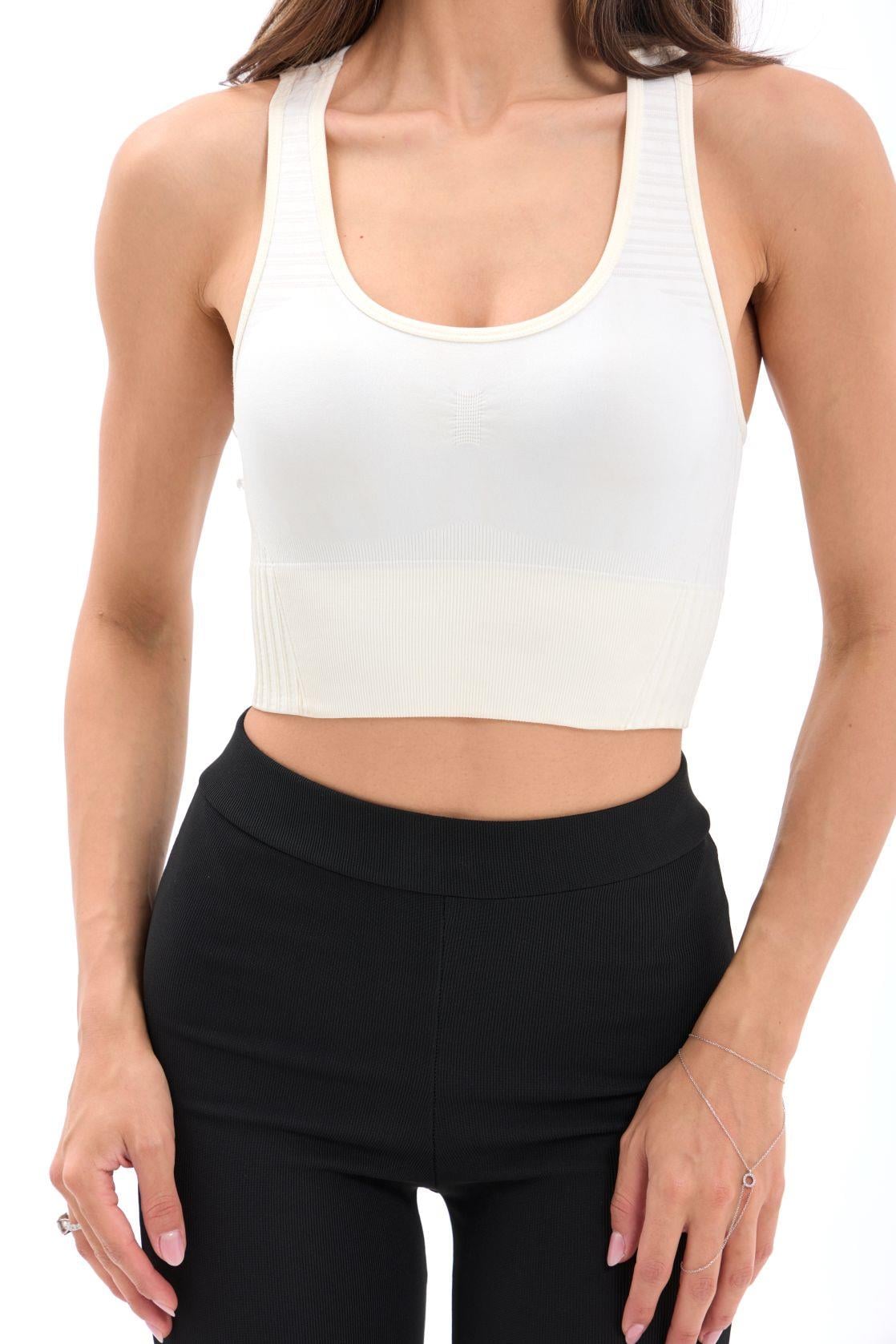 Women's Racerback Sports Bra in Ecru - Fame - by Peralane - photo 2