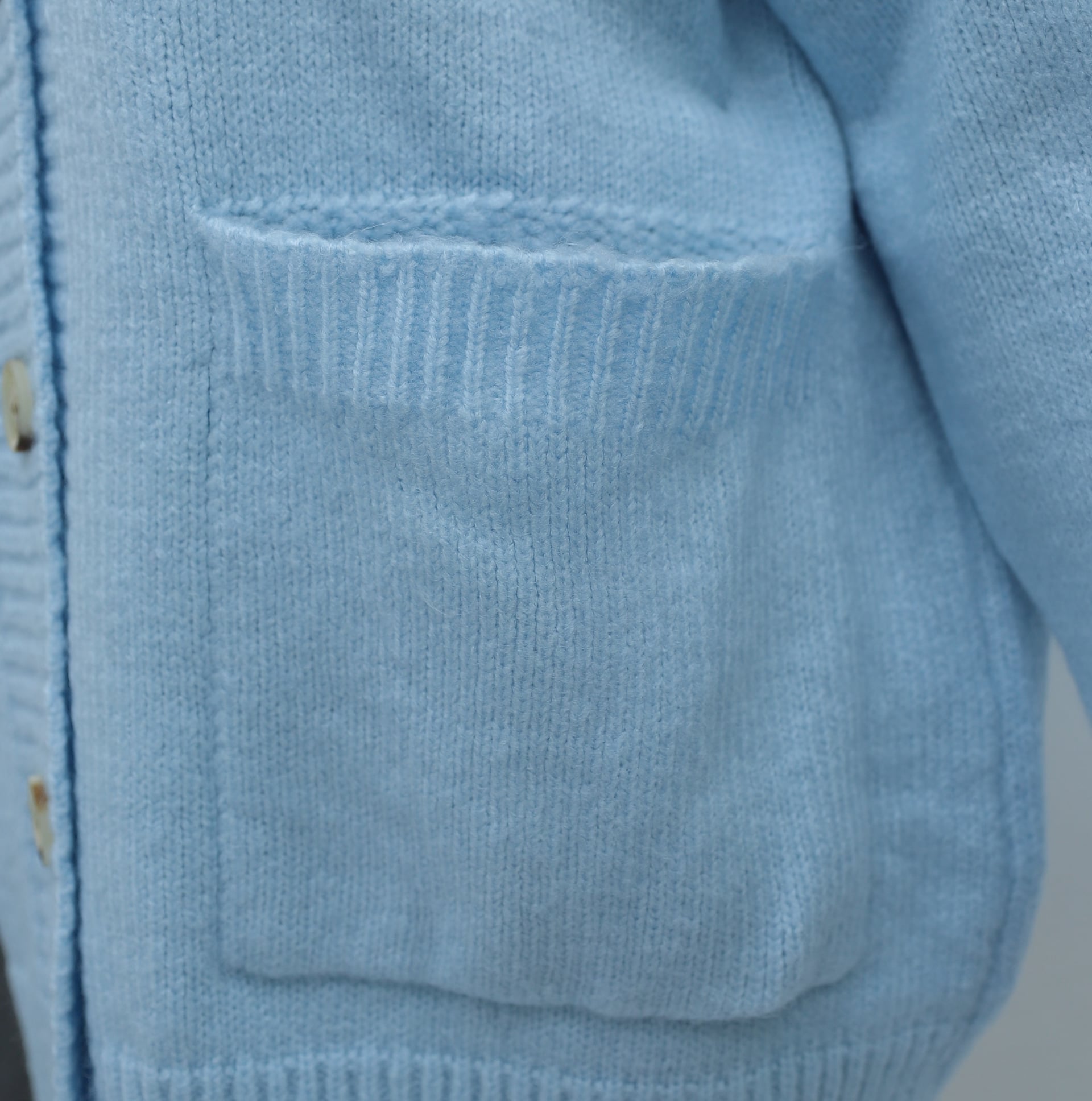 Buttoned Double-Pocket Relaxed Knit Cardigan - Baby Blue - Podyumplus - by Peralane - photo 7