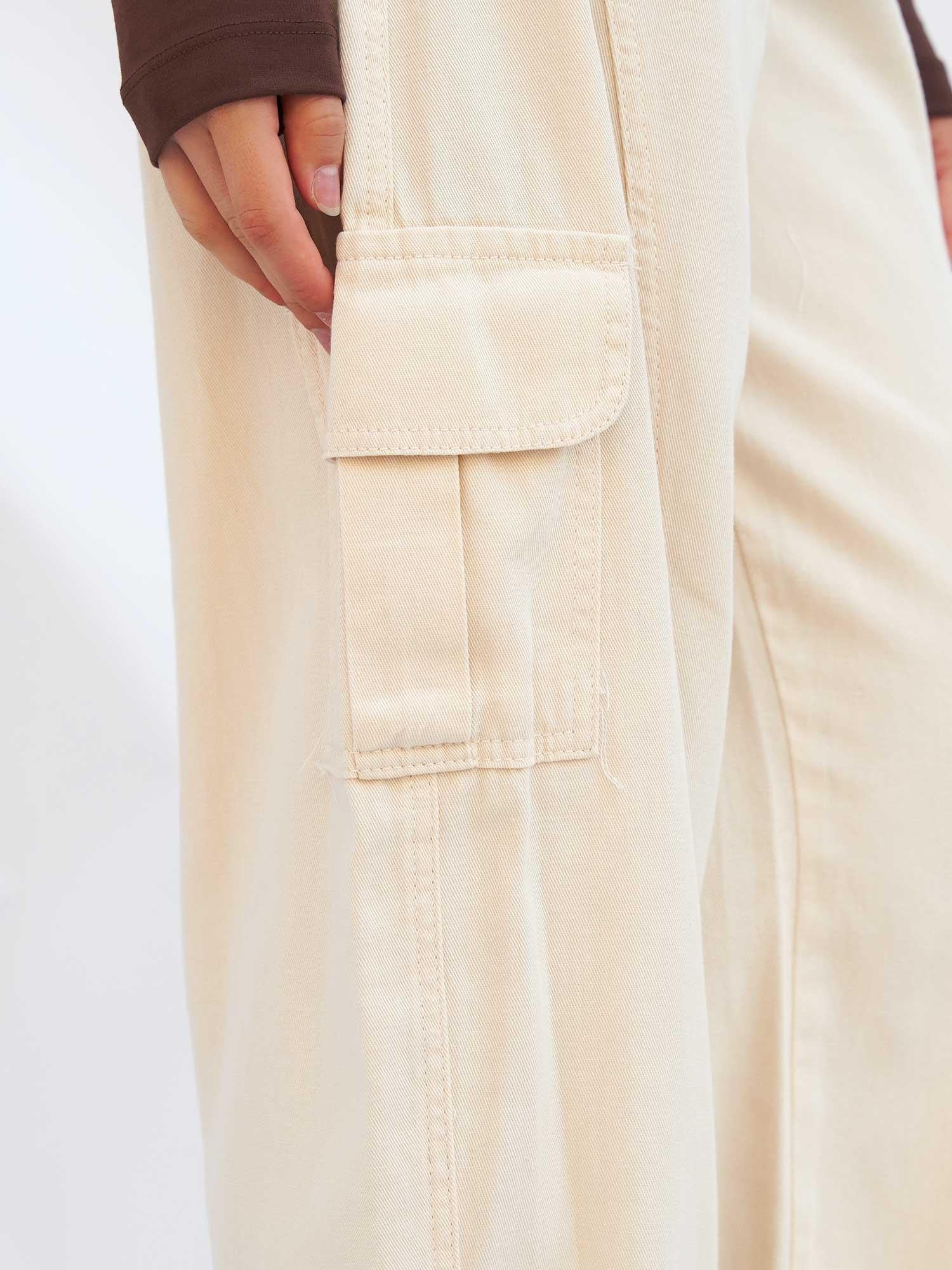 Women's Gabardine Cargo Pants with High Waist - Lefon - by Peralane - photo 9