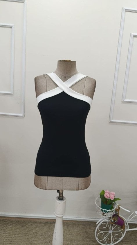 Women's Black Criss-Cross Halter Neck Bodysuit - Janes - by Peralane - photo 5