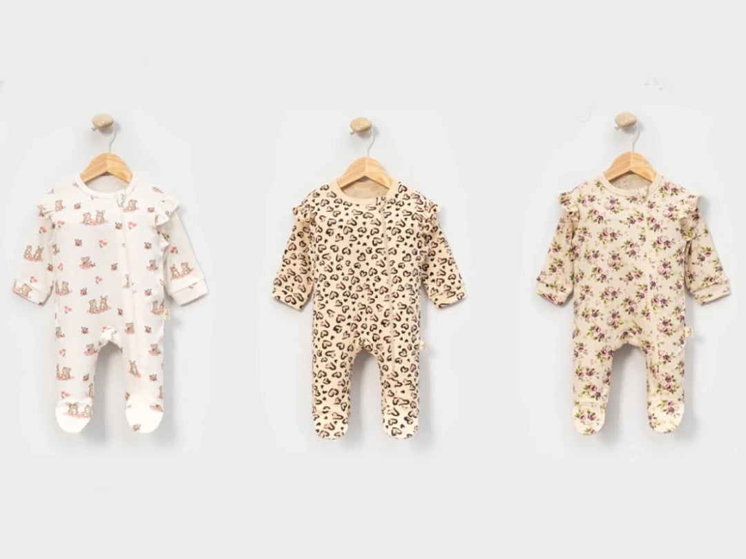 Girls' Patterned Baby Romper Set of 3 - Cayzen - by Peralane