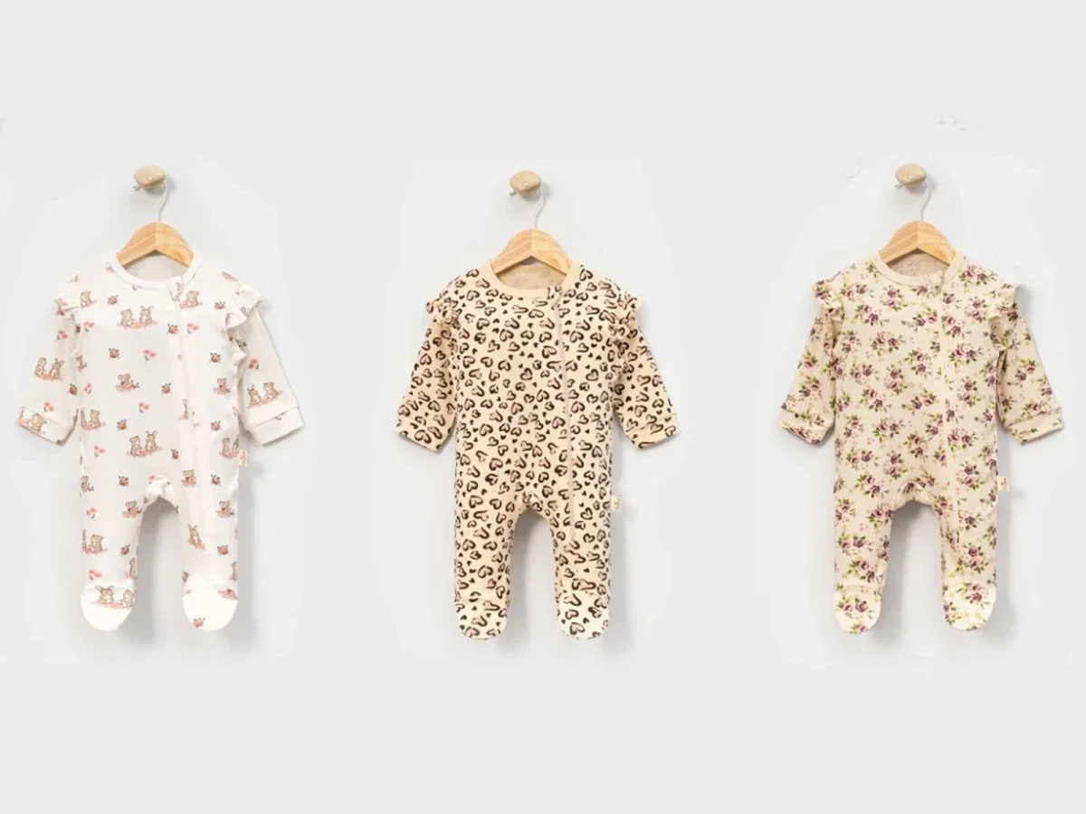 Girls' Patterned Baby Romper Set of 3 - Cayzen - by Peralane