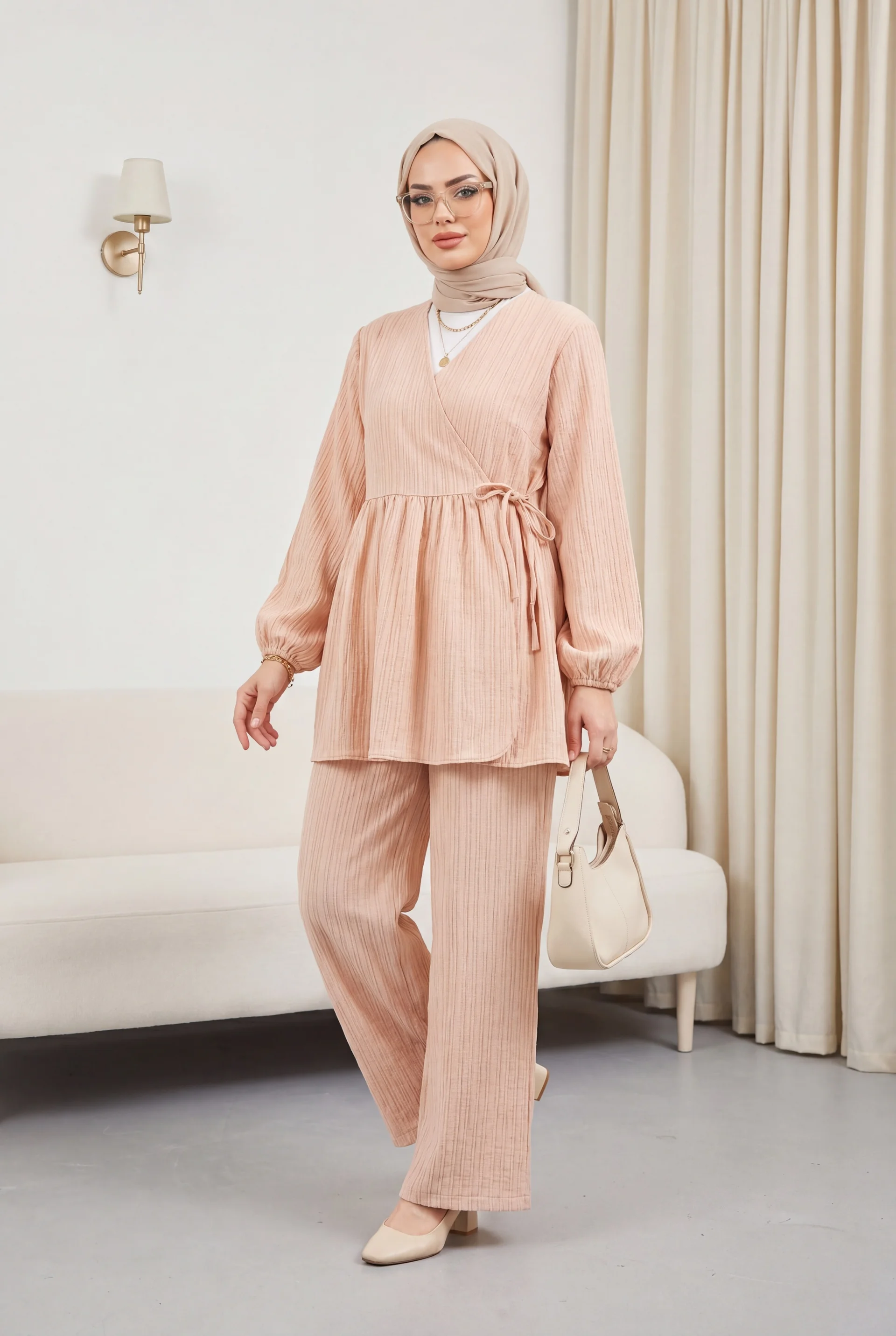 Mink Womens Tunic and Wide-Leg Trouser Two-Piece Set - Podyumplus - by Peralane - photo 2