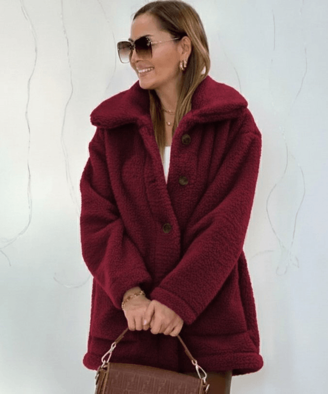 Women's Long Sleeve Collared Button-Front Welsoft Coat - Janes - by Peralane - photo 2