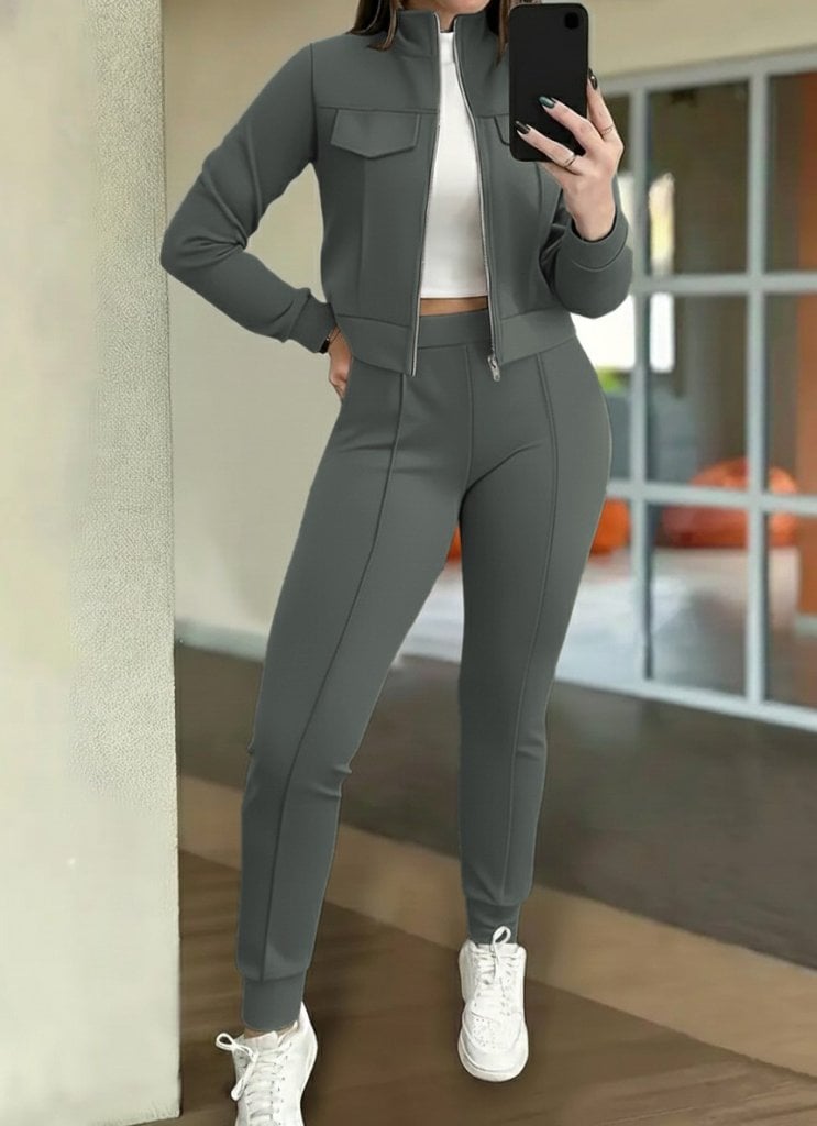 Women's Zip-Up Jacket and Trousers Tracksuit Set - Janes - by Peralane