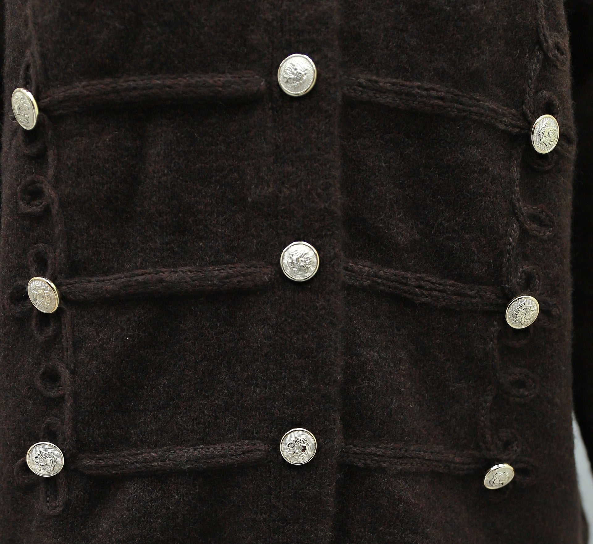 Multi-Button Polo Neck Soft Knit Cardigan - Dark Brown - Podyumplus - by Peralane - photo 6