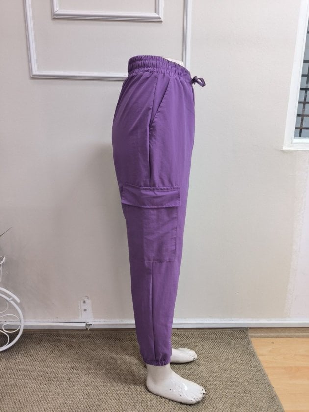 Women's High Waist Drawstring Pocket Parachute Trousers with Elasticated Cuffs - Janes - by Peralane - photo 8