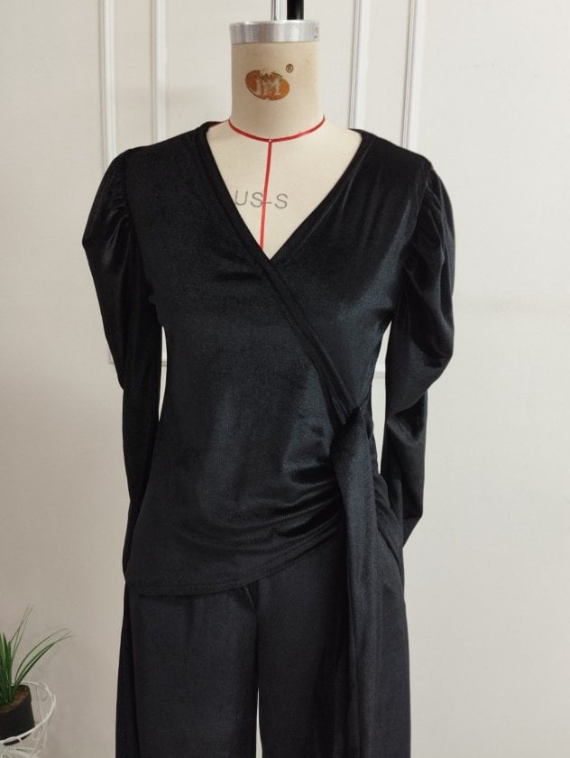 Women's Velvet Long-Sleeve Top and Pocketed Trousers Co-ord Set - Janes - by Peralane - photo 6