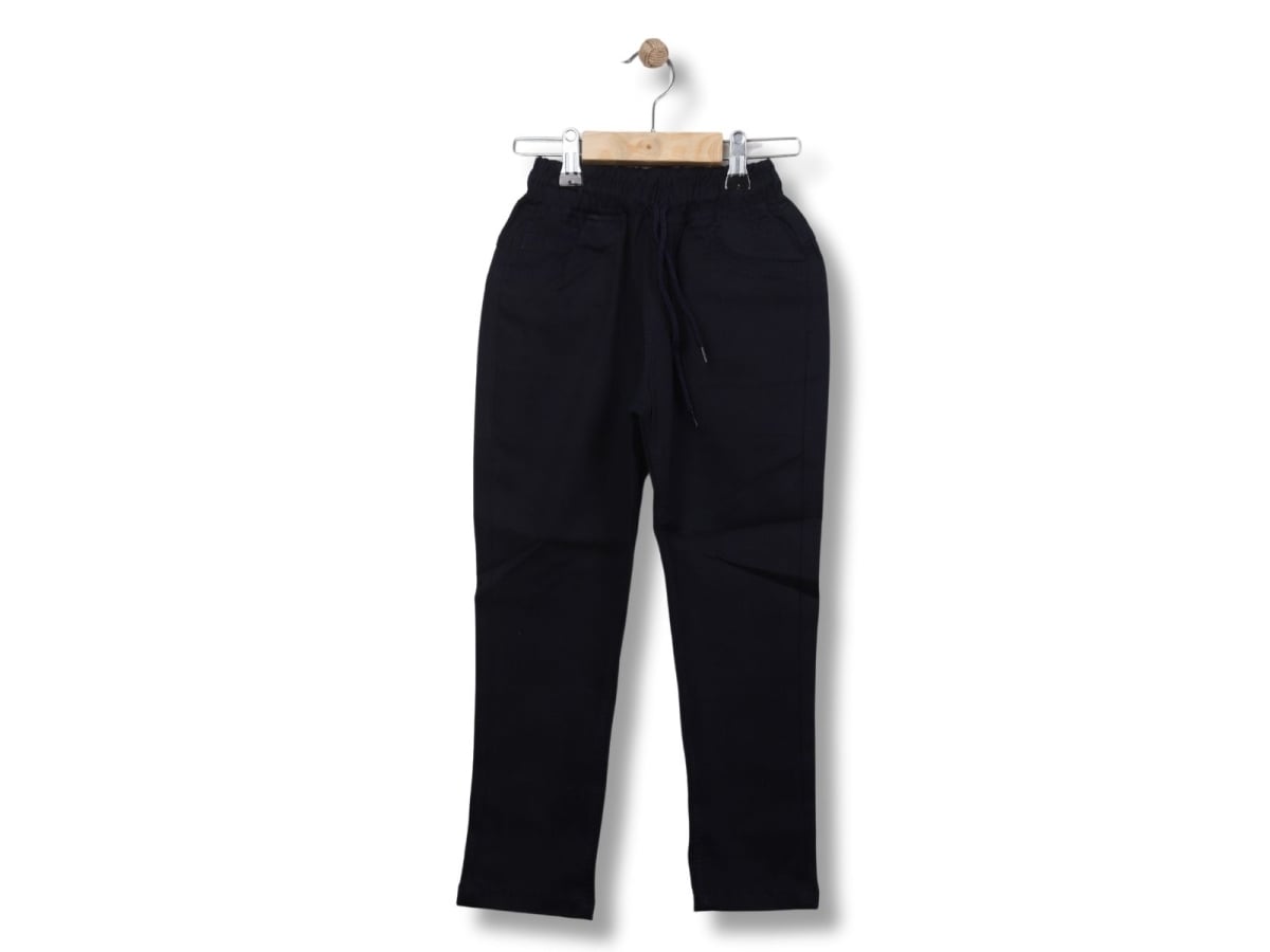 Boys' Gabardine Straight-Leg Trousers in Navy - Pack of 4 - Suzgun - by Peralane