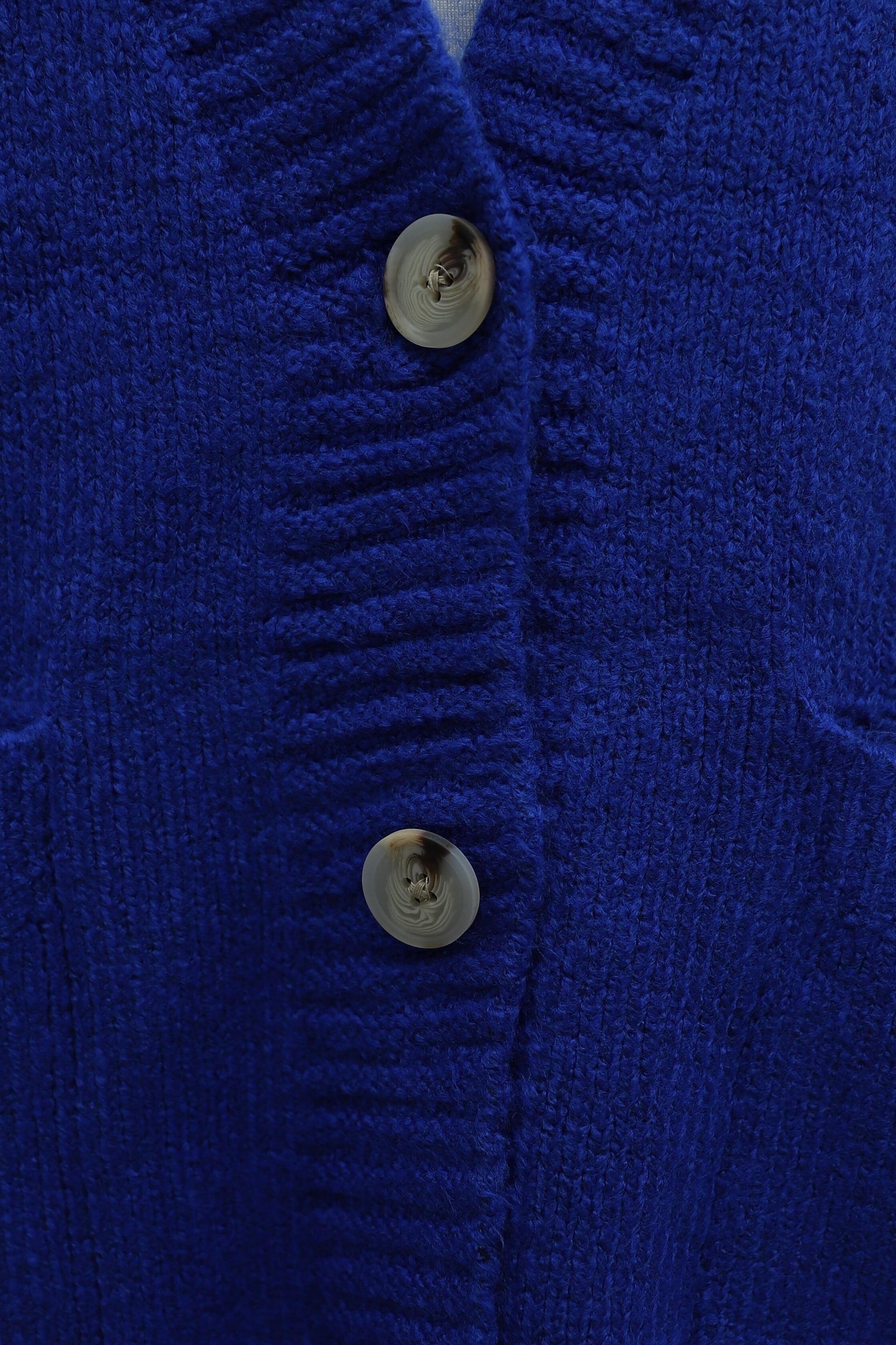 Buttoned Double-Pocket Slouchy Knit Cardigan - Saks Blue - Podyumplus - by Peralane - photo 7