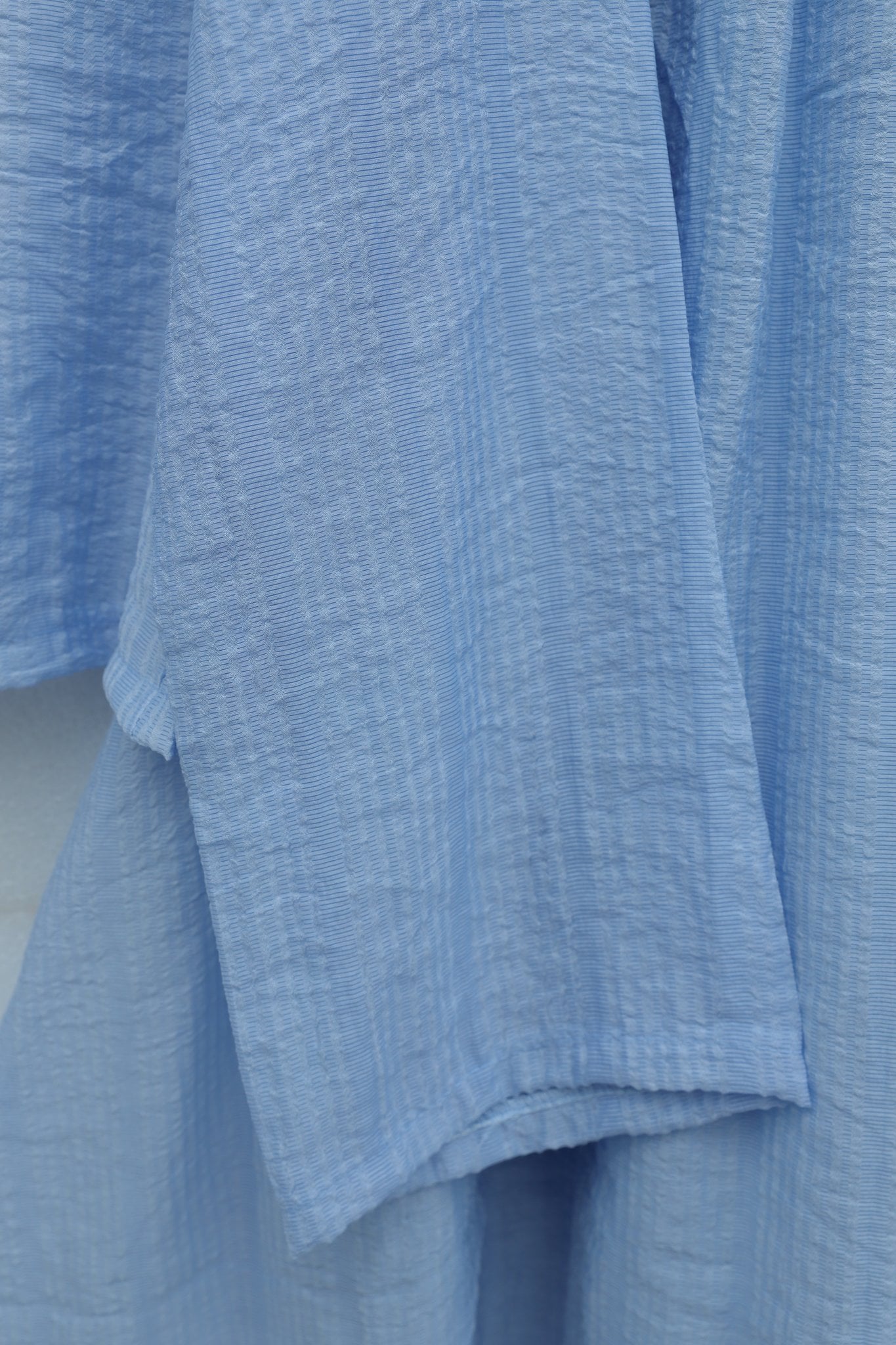 Women's Light Blue Crinkled Kimono Co-ord Set with Tie-Front Jacket and Long Skirt - Podyumplus - by Peralane - photo 7