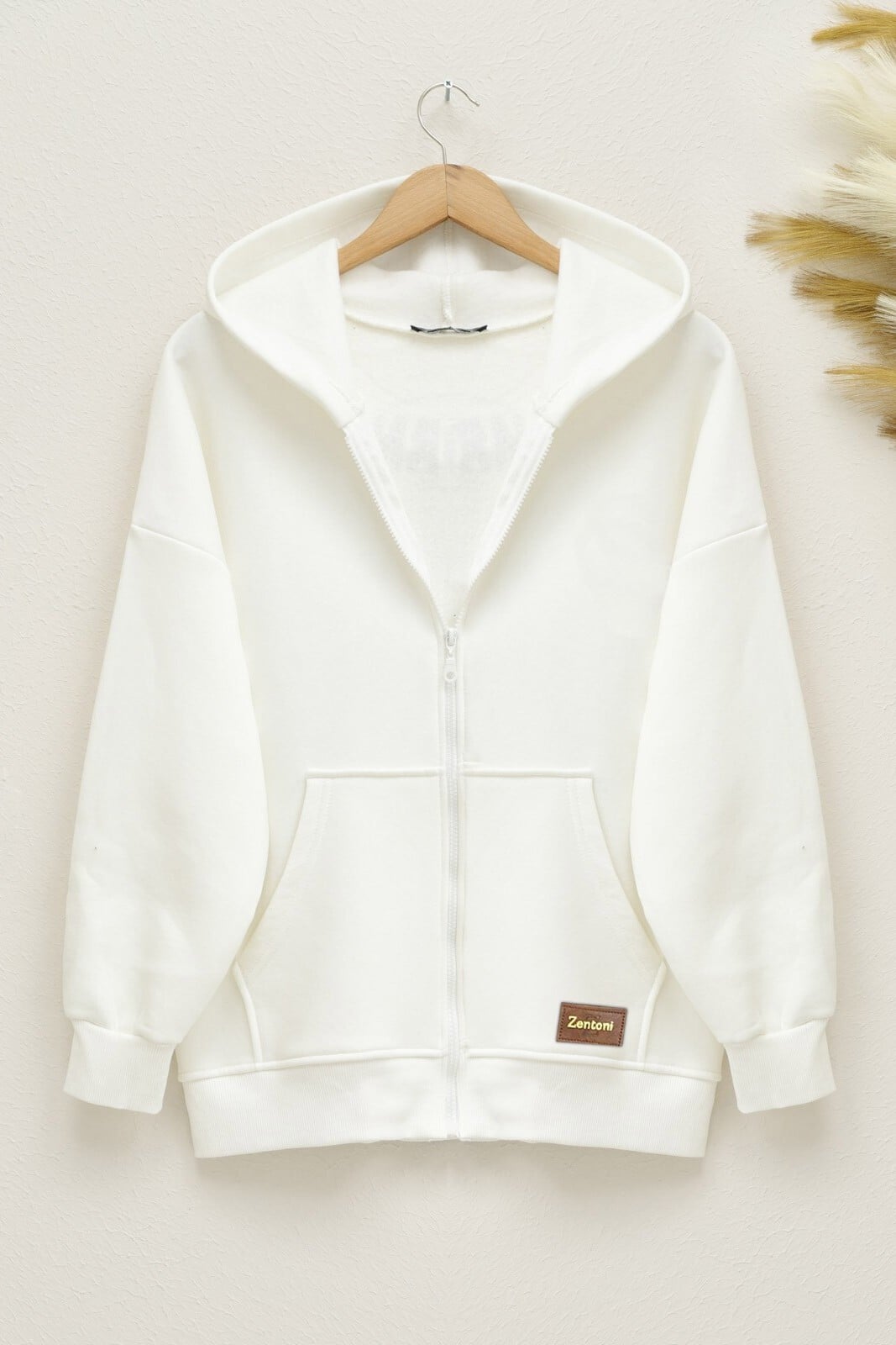 Women's White Zip Hoodie with Pockets - Podyumplus - by Peralane - photo 2
