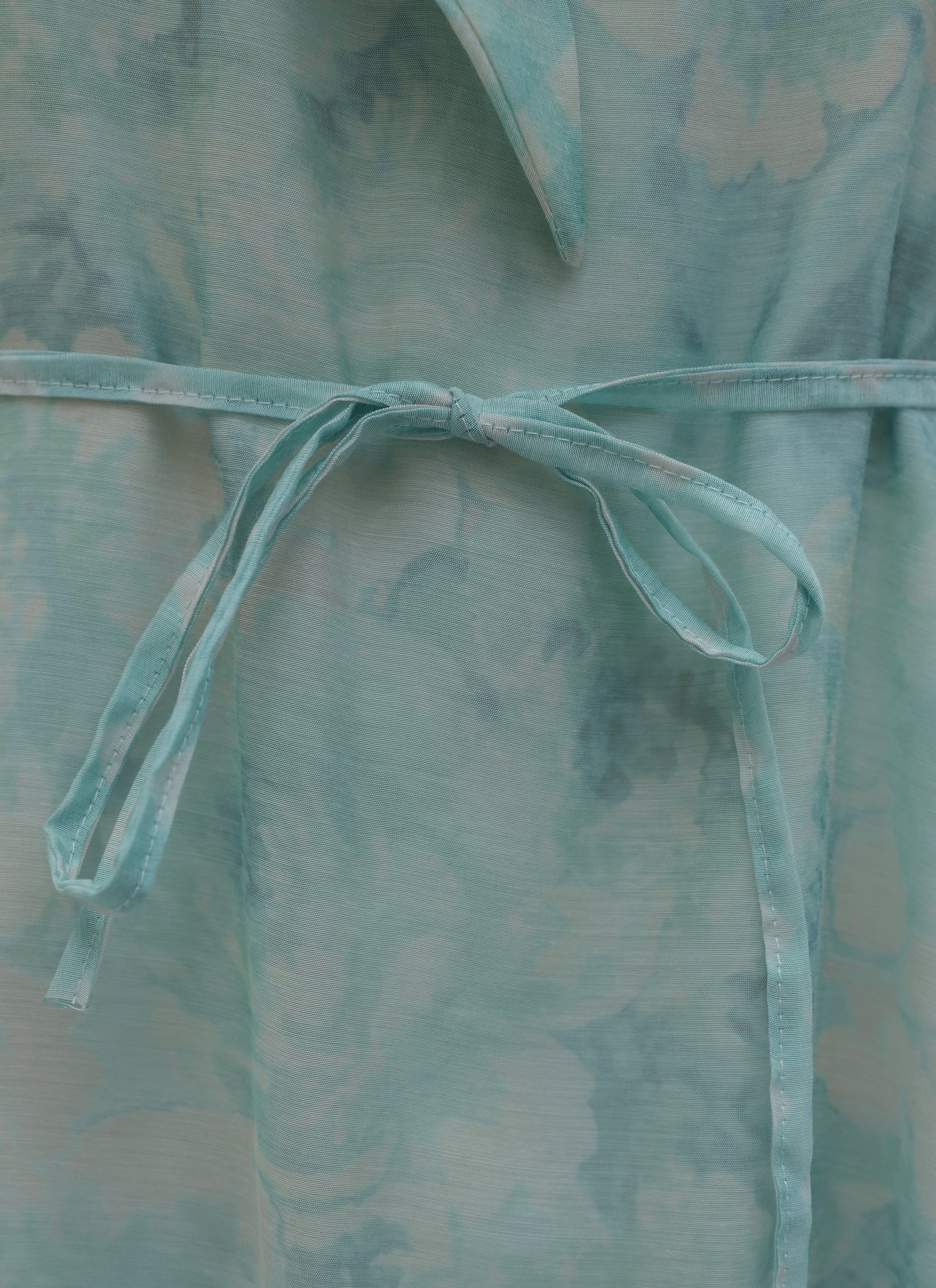 Tie Waist and Neckline Patterned Lined Chiffon Dress - Light Blue - Podyumplus - by Peralane - photo 7