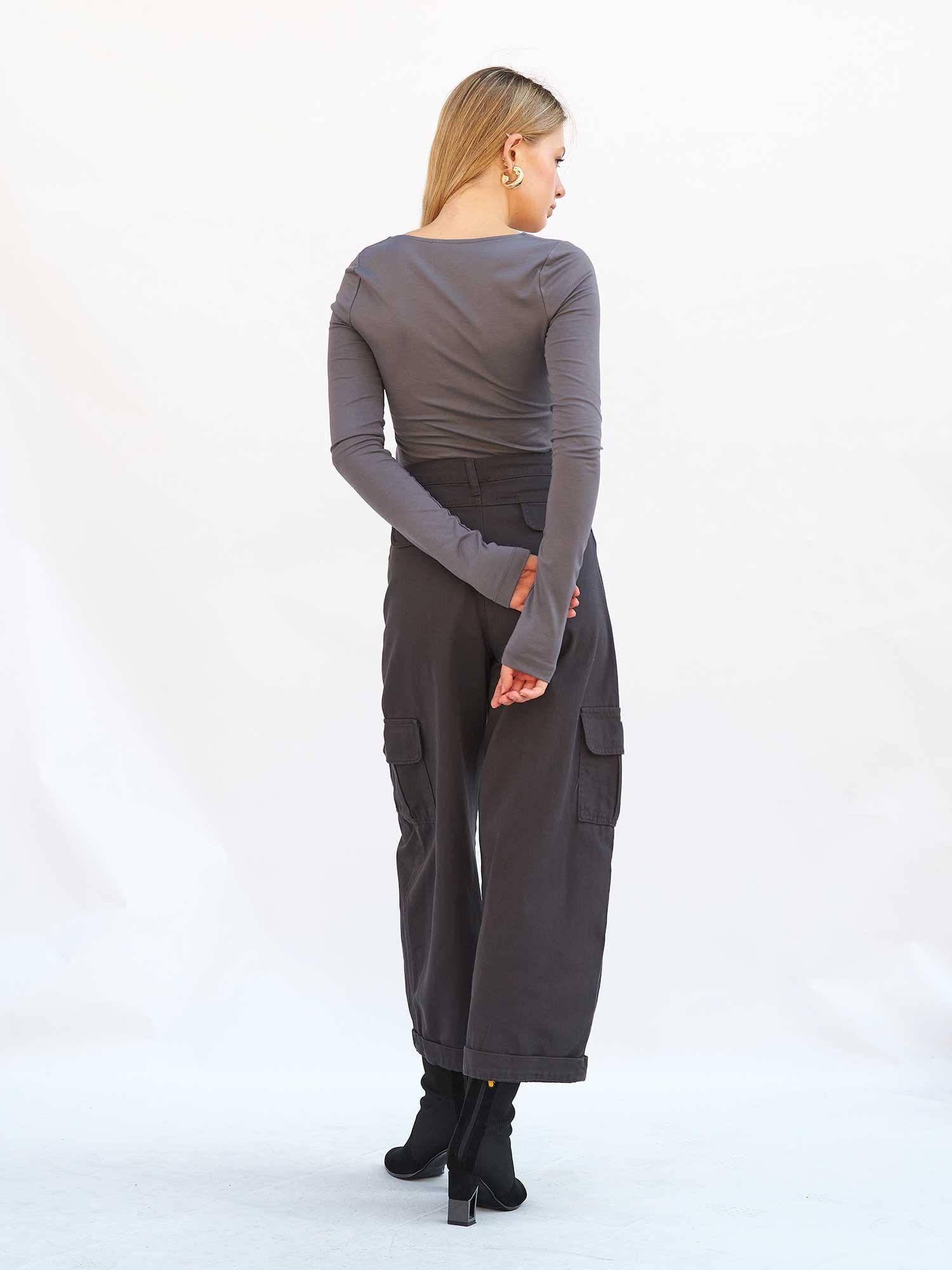 Long-Sleeved Square Neck Knit Bodysuit for Women - Lefon - by Peralane - photo 10