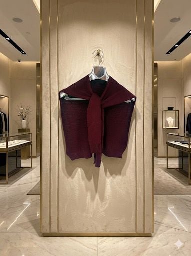 Burgundy Knit-Look Tie Scarf - Nesvay - by Peralane - photo 3